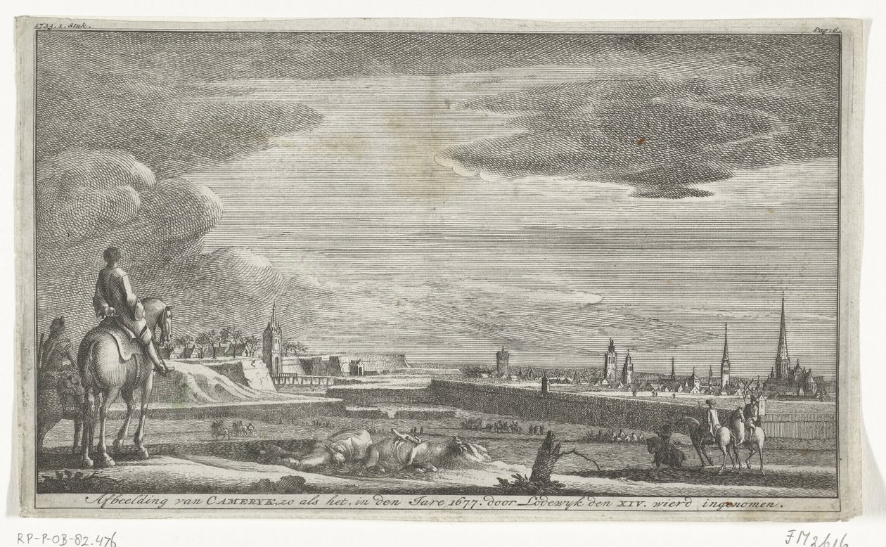 Utsikt över Cambrai, 1677 Bild av Cameryk, som den är, år 1677. av Lodewyk den XIV. konstigt intaget (titel på objekt) av Anonymous