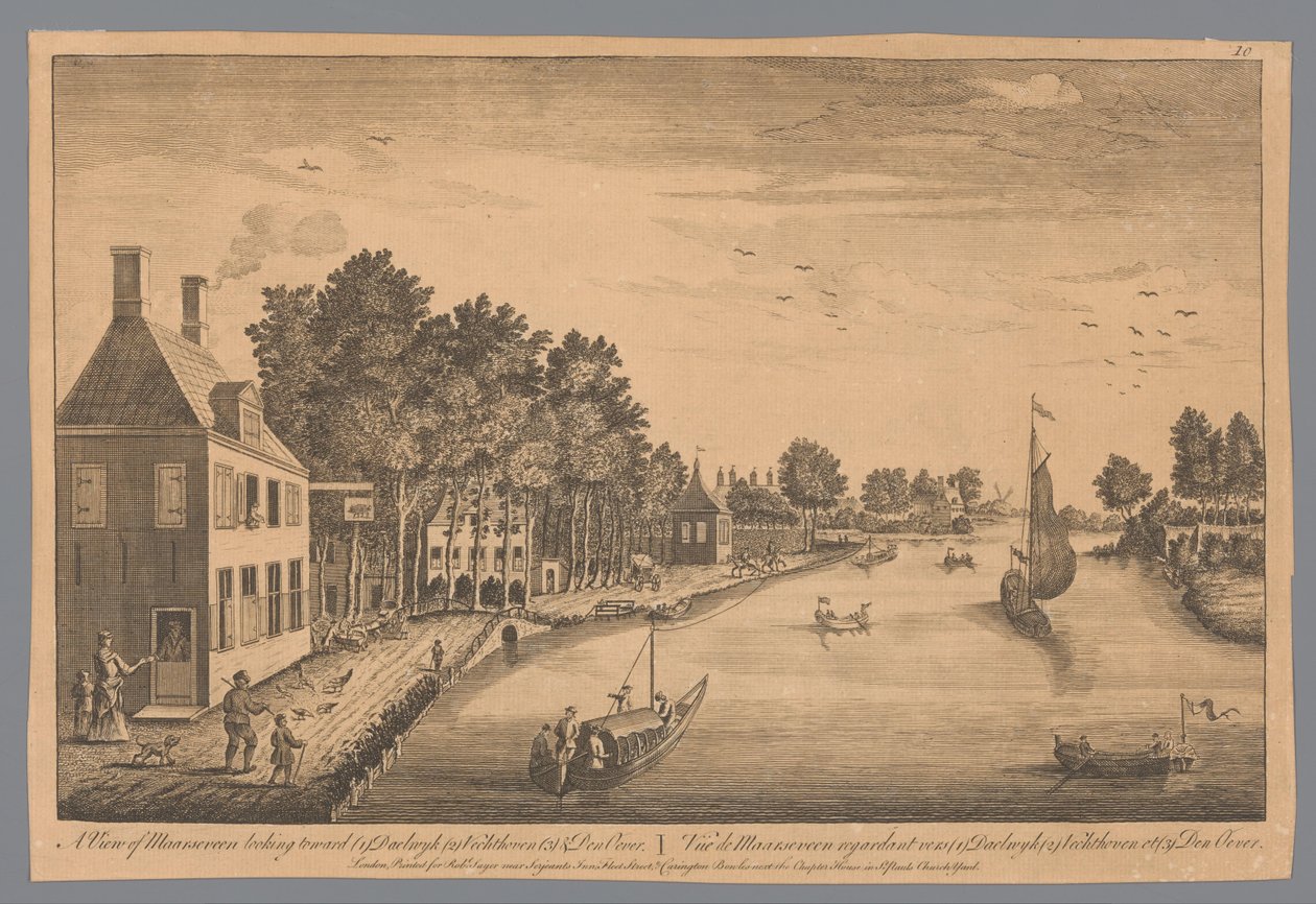 Utsikt över Maarseveen En vy av Maarseveen ser mot (1) Daelwyk (2) Vechthoven (3) & Den Oever / Vüe de Maarseveen regardant vers (1) Daelwyk (2) Vechthoven et (3) Den Oever (titel på objekt) av Anonymous