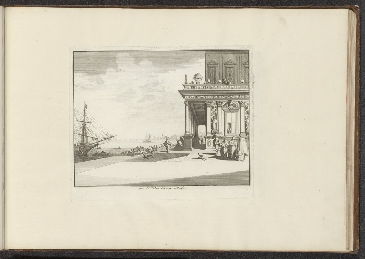 Utsikt över Palazzo Collina i Venedig Vue du Palais Collina a Venise (titel på objekt) Palats och monument i Venedig, Livorno, Neapel och Rom (serietitel) av Anonymous