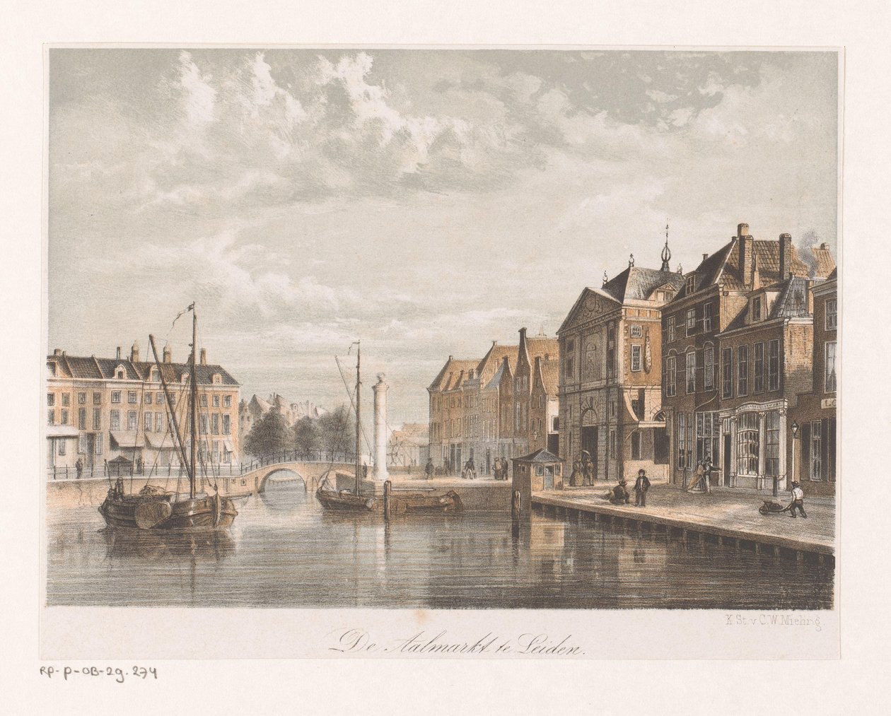 Utsikt över Aalmarkt i Leiden Aalmarkt i Leiden (titel på objekt) av Anonymous