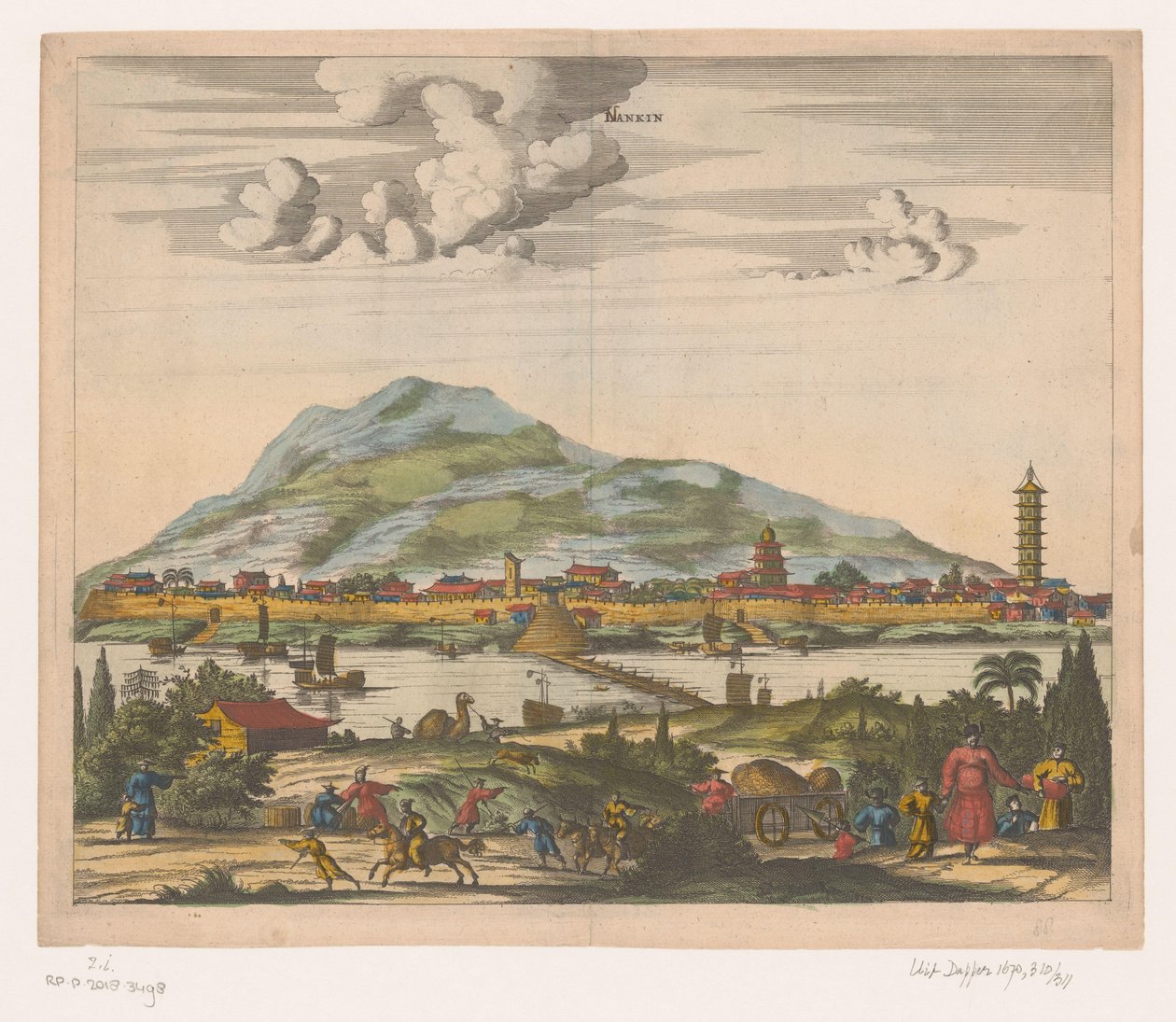 Utsikt över den kinesiska staden Nanjing Lankin (titel på objekt) av Anonymous