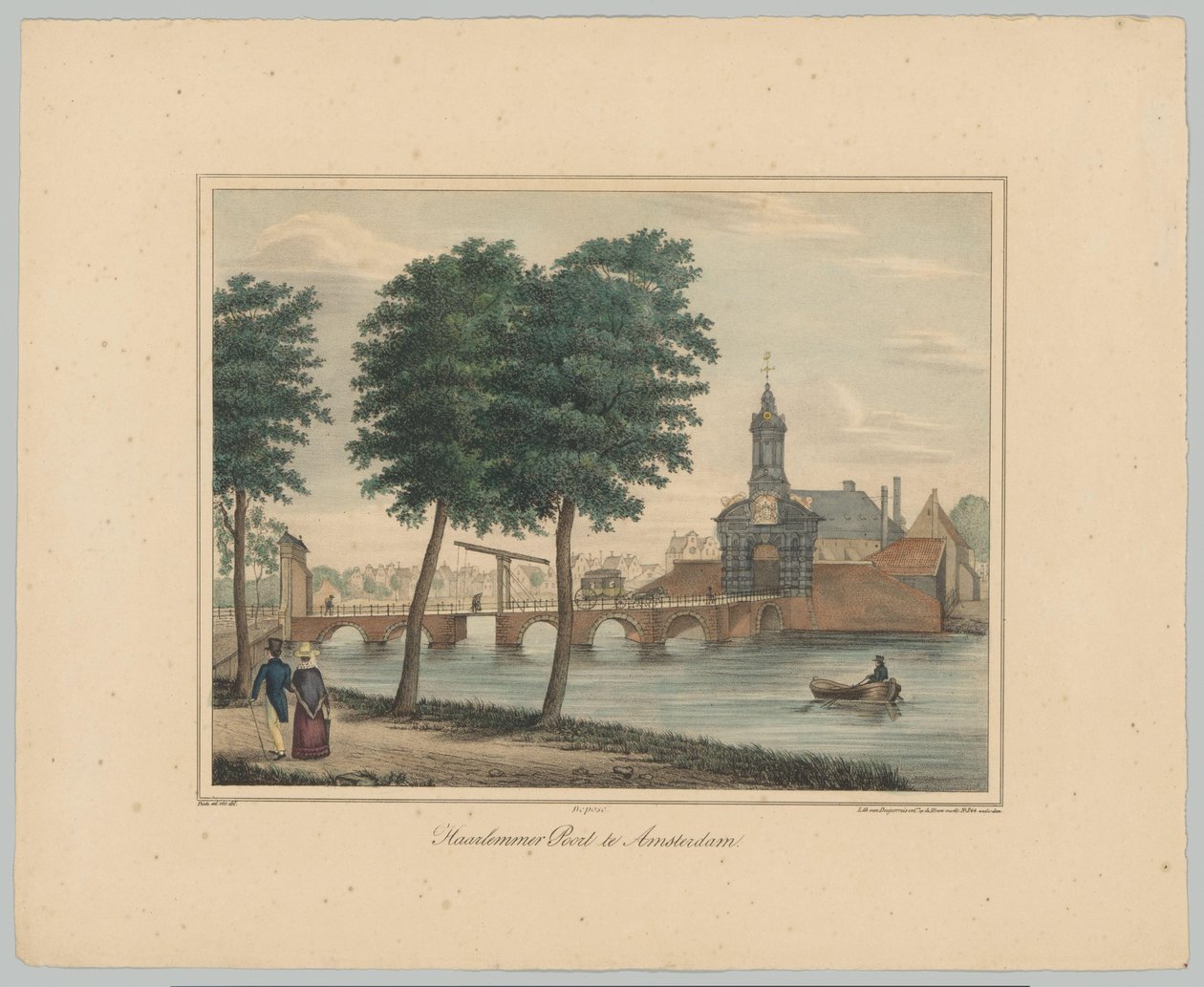 Utsikt över Haarlemmerpoort i Amsterdam Haarlemmer Poort i Amsterdam (titel på objekt) Utsikt över de sex huvudportarna i staden Amsterdam. 1st Cahier (serietitel) av Anonymous