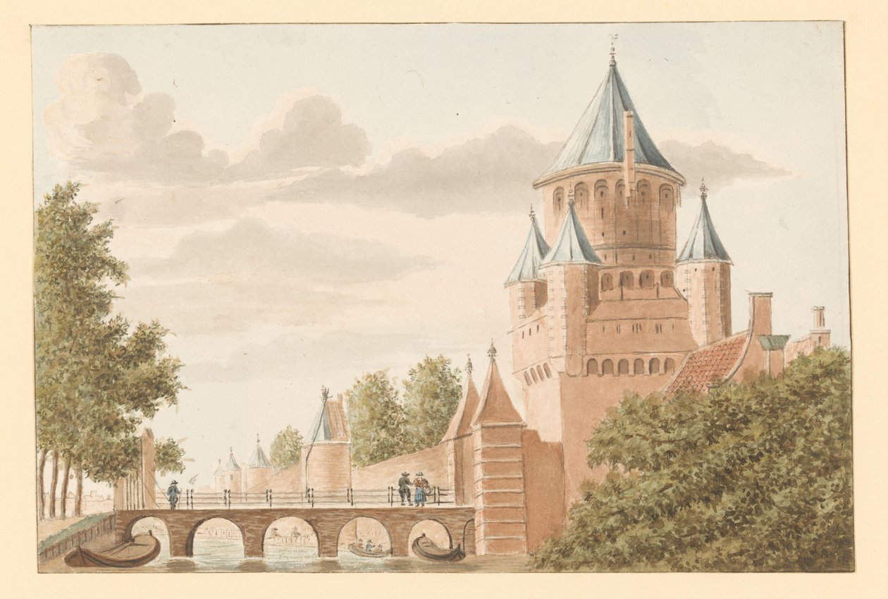 Utsikt över Kleine Houtpoort i Haarlem av Anonymous