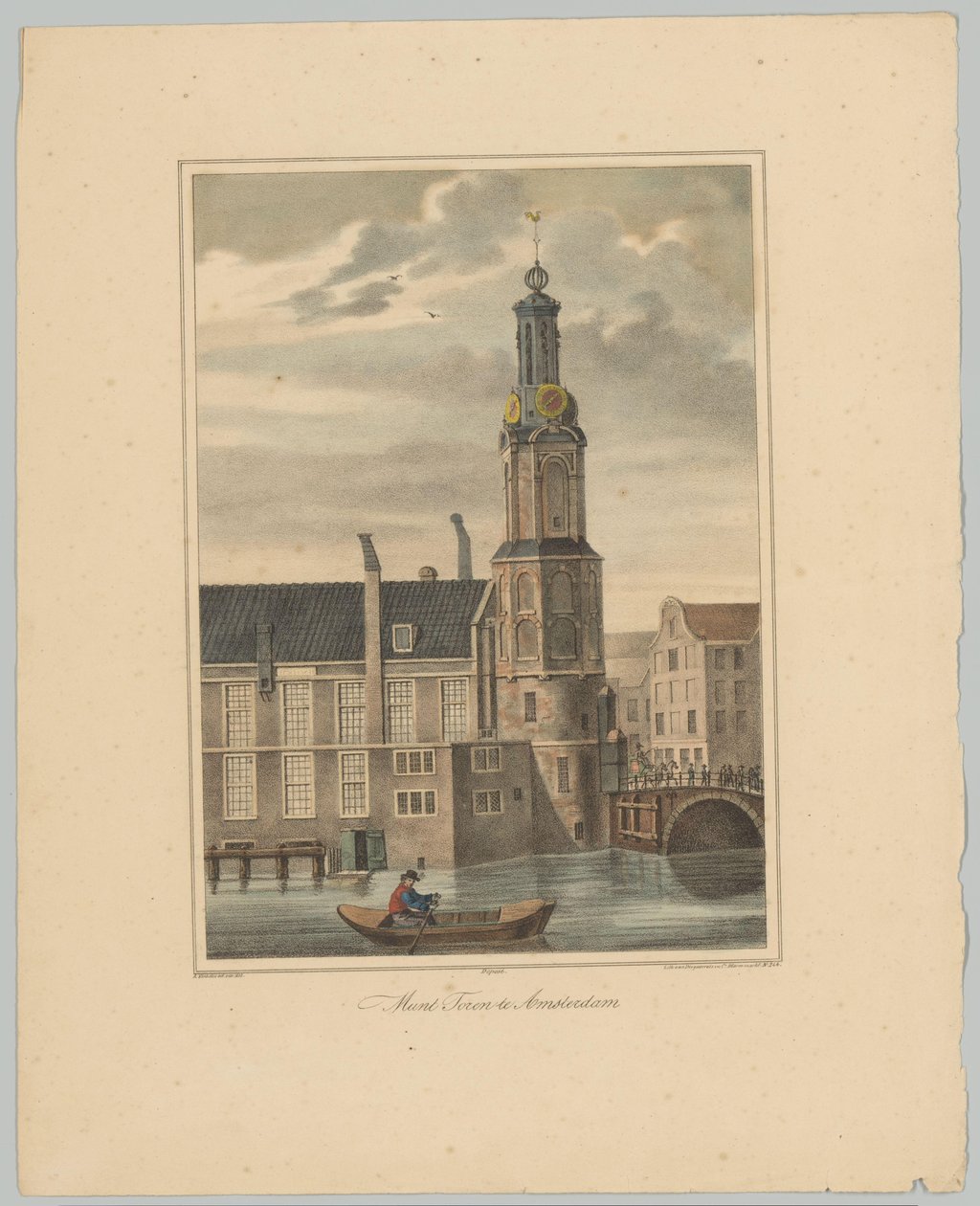 Utsikt över Munttoren i Amsterdam Coin Tower i Amsterdam (titel på objekt) Ansikten av de sex huvudtornen i staden Amsterdam. 2nd Cahier (serietitel) av Anonymous