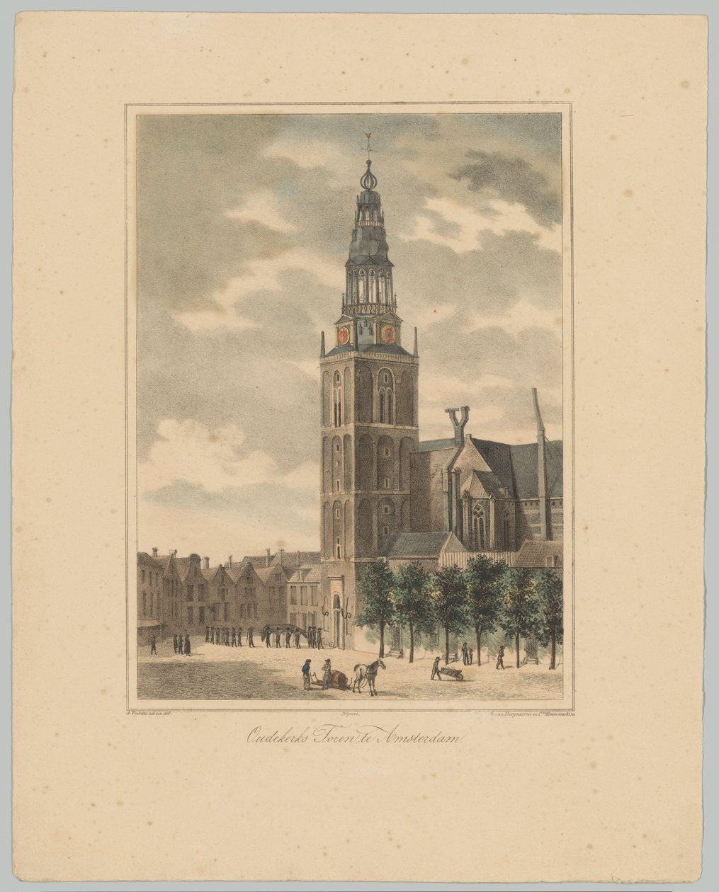 Utsikt över Oudekerkstoren i Amsterdam Oudekerks Tower i Amsterdam (titel på objekt) Ansikten av de sex huvudtornen i staden Amsterdam. 2nd Cahier (serietitel) av Anonymous