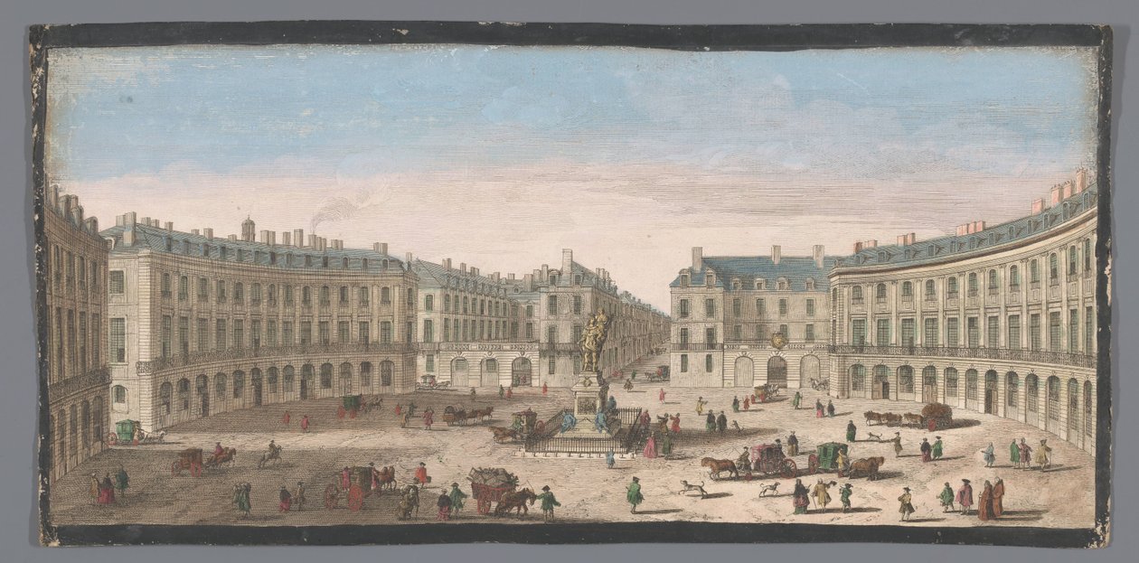 Utsikt över Place des Victoires i Paris Utsikt över Place des Victoires (titel på objekt) av Anonymous