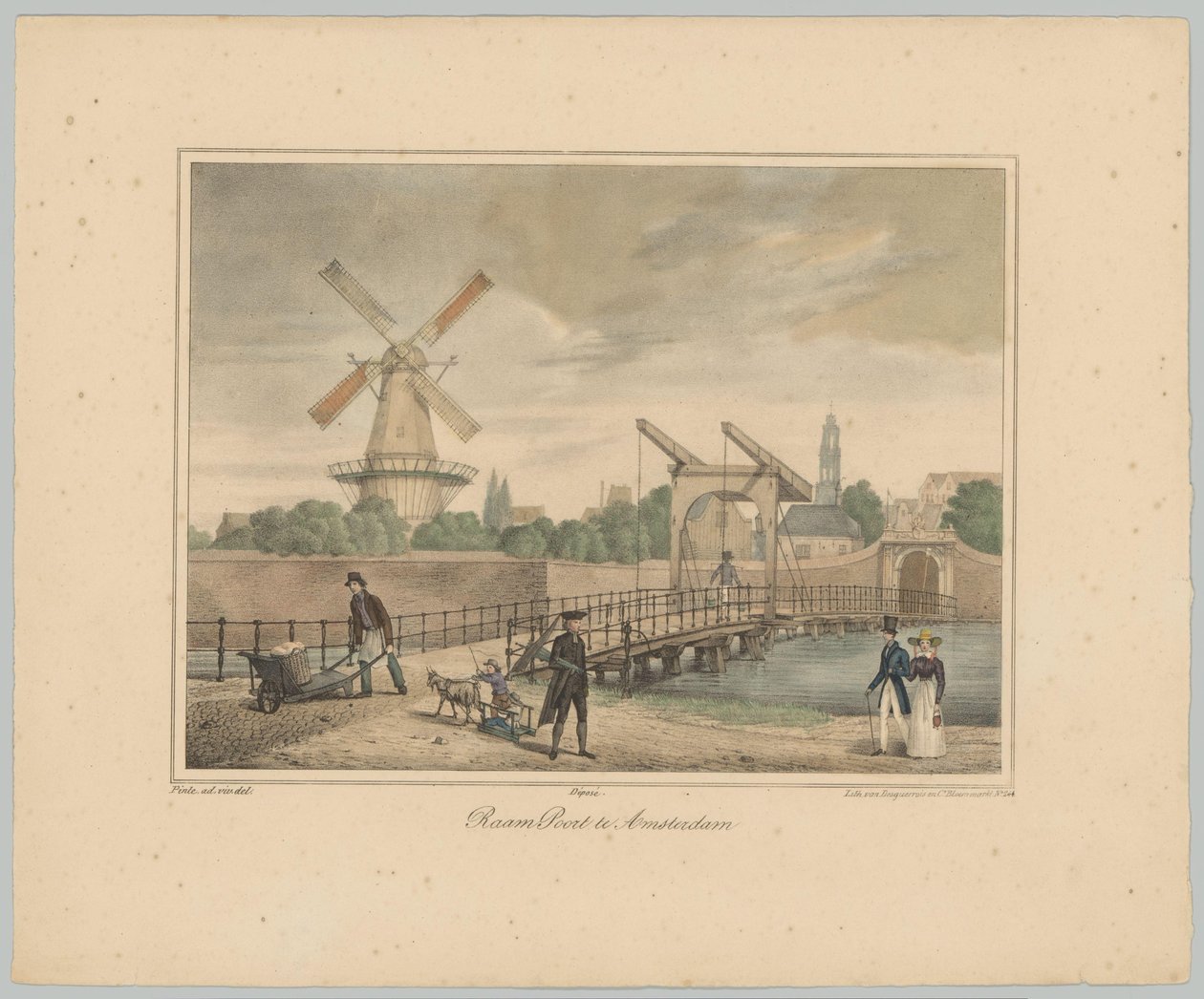Utsikt över Raampoort i Amsterdam Window Gate i Amsterdam (titel på objekt) Ansikten av de sex huvudportarna i staden Amsterdam. 1st Cahier (serietitel) av Anonymous
