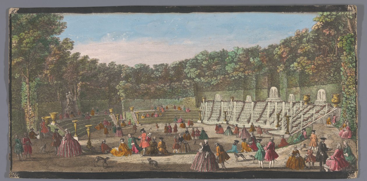 Utsikt över Salle de Bal i Versailles trädgård Vues des bosquets du Jardin de Versailles (titel på objekt) av Anonymous