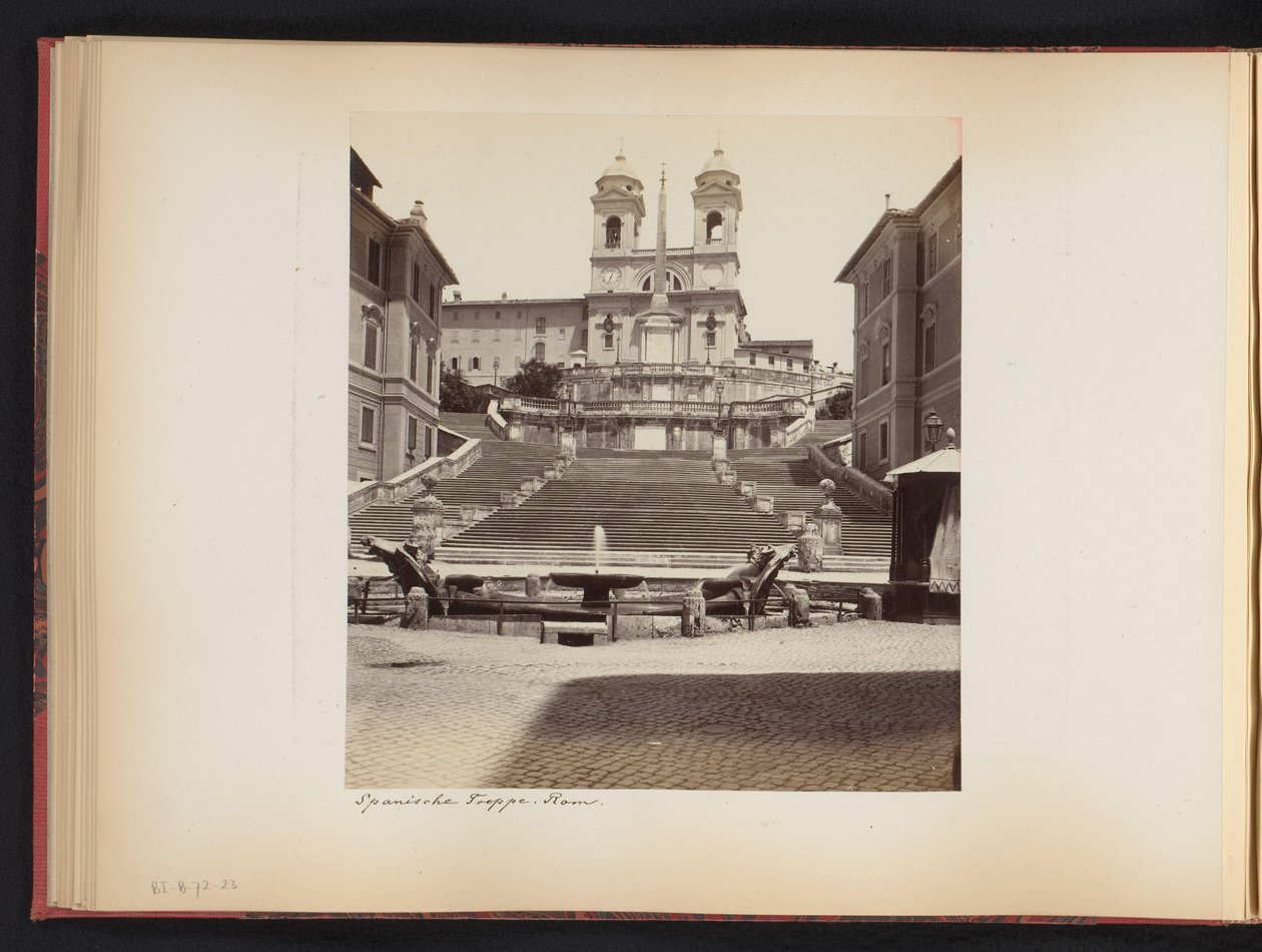 Utsikt över Spanska trappan, Piazza di Spagna och Trinità dei Monti i Rom, Italien Spanska Treppe. Rom (titel på objekt) av Anonymous