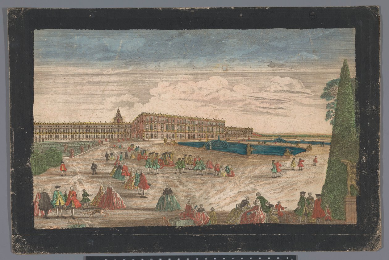 Utsikt över trädgården i Versailles och slottet i Versailles av Anonymous