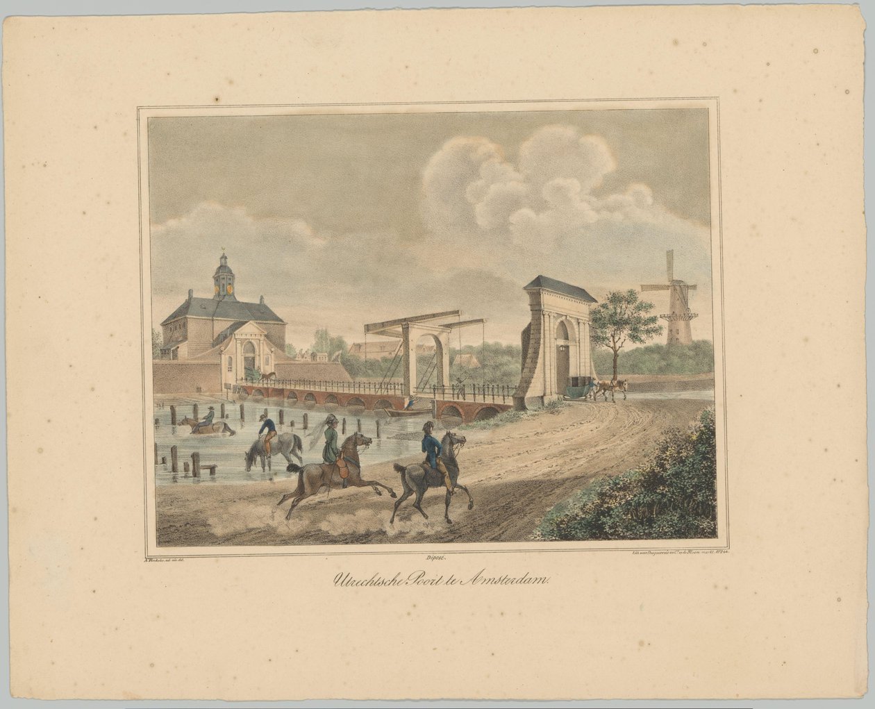 Utsikt över Utrecht-porten i Amsterdam Utrechtse Poort i Amsterdam (titel på objekt) Ansikten av de sex huvudportarna i staden Amsterdam. 1st Cahier (serietitel) av Anonymous