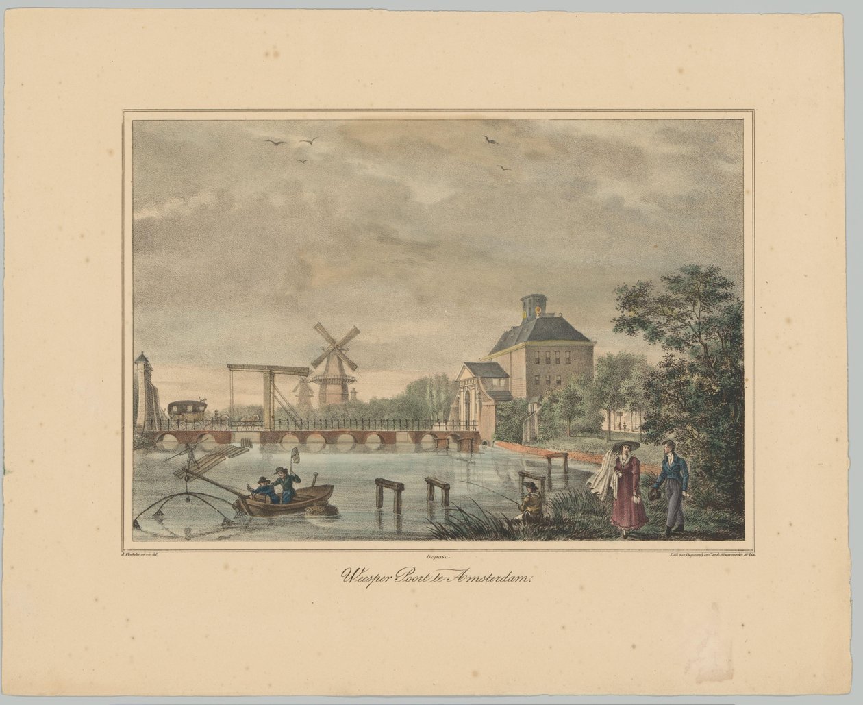 Utsikt över Weesperpoort i Amsterdam Weesper Poort i Amsterdam (titel på objekt) Ansikten av de sex huvudportarna i staden Amsterdam. 1st Cahier (serietitel) av Anonymous