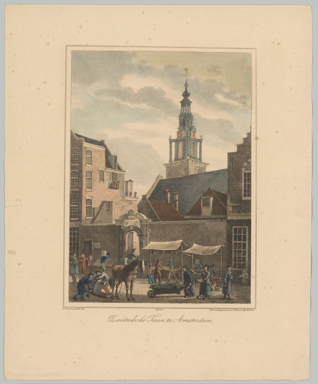 Utsikt över Zuiderkerkstoren i Amsterdam Zuiderkerks Toren i Amsterdam (titel på objekt) Utsikt över de sex huvudtornen i staden Amsterdam. 2nd Cahier (serietitel) av Anonymous