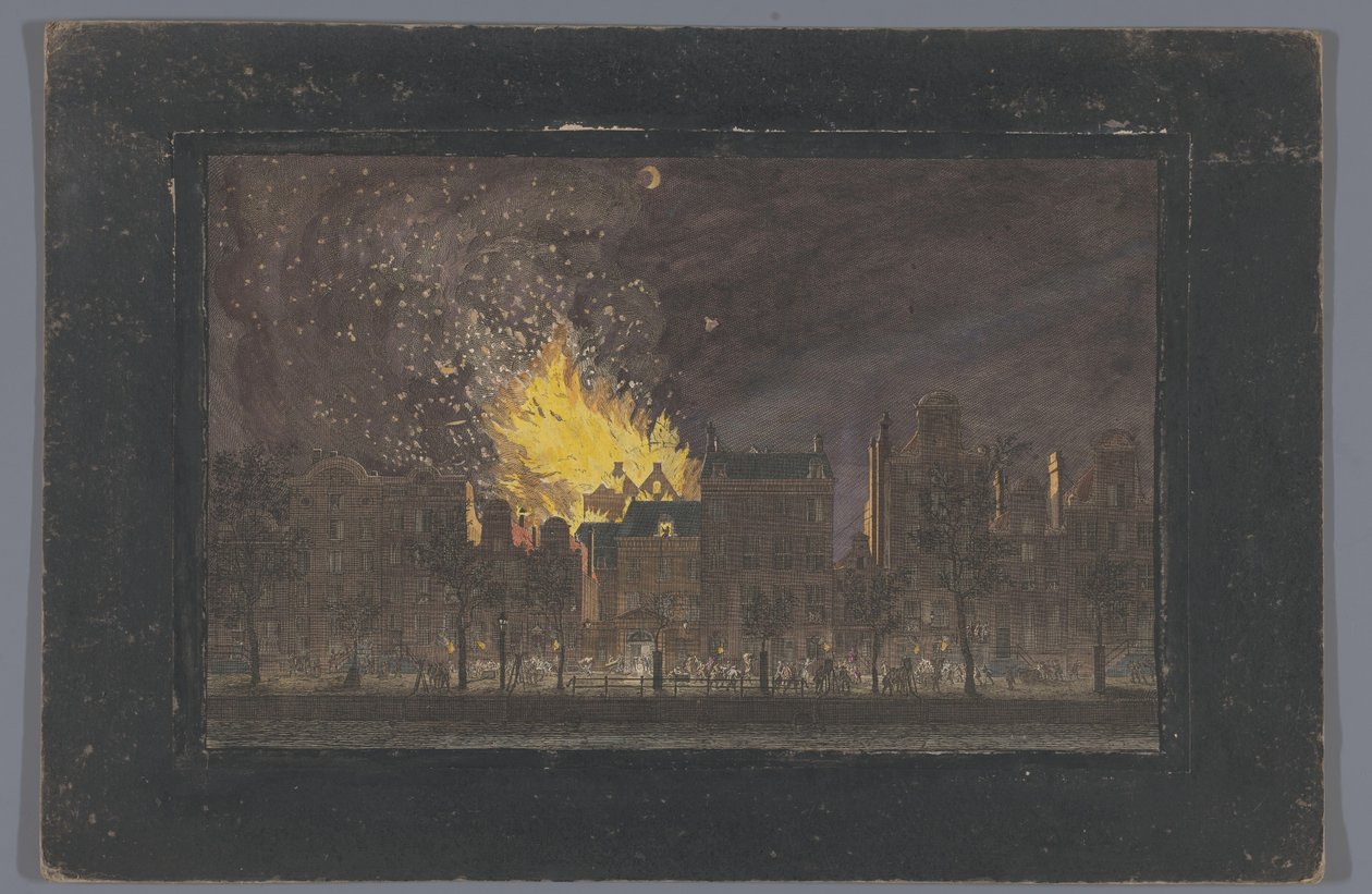 Utsikt över branden i Schouwburg i Amsterdam den 11 maj 1772 av Anonymous