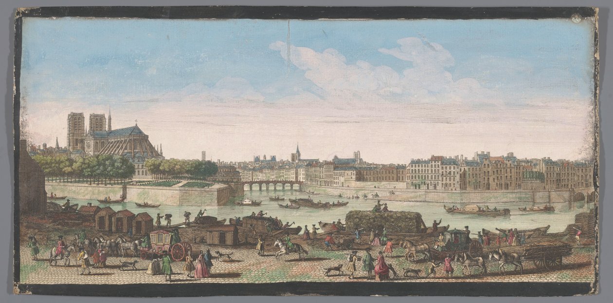 Se över staden i Paris från Quai de Miramion En annan speciell utsikt över Paris, från Nôtre Dame till Pont de la Tournelle (titel på objektet) av Anonymous