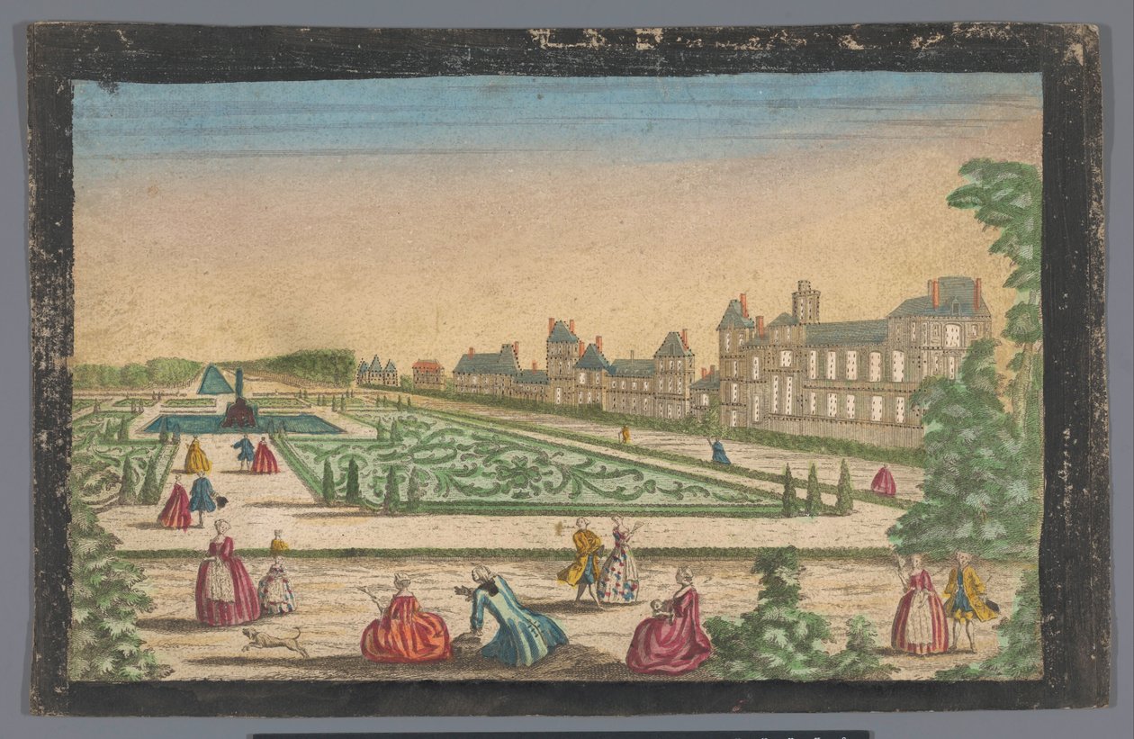 Utsikt över trädgården och Palais de Fontainebleau av Anonymous