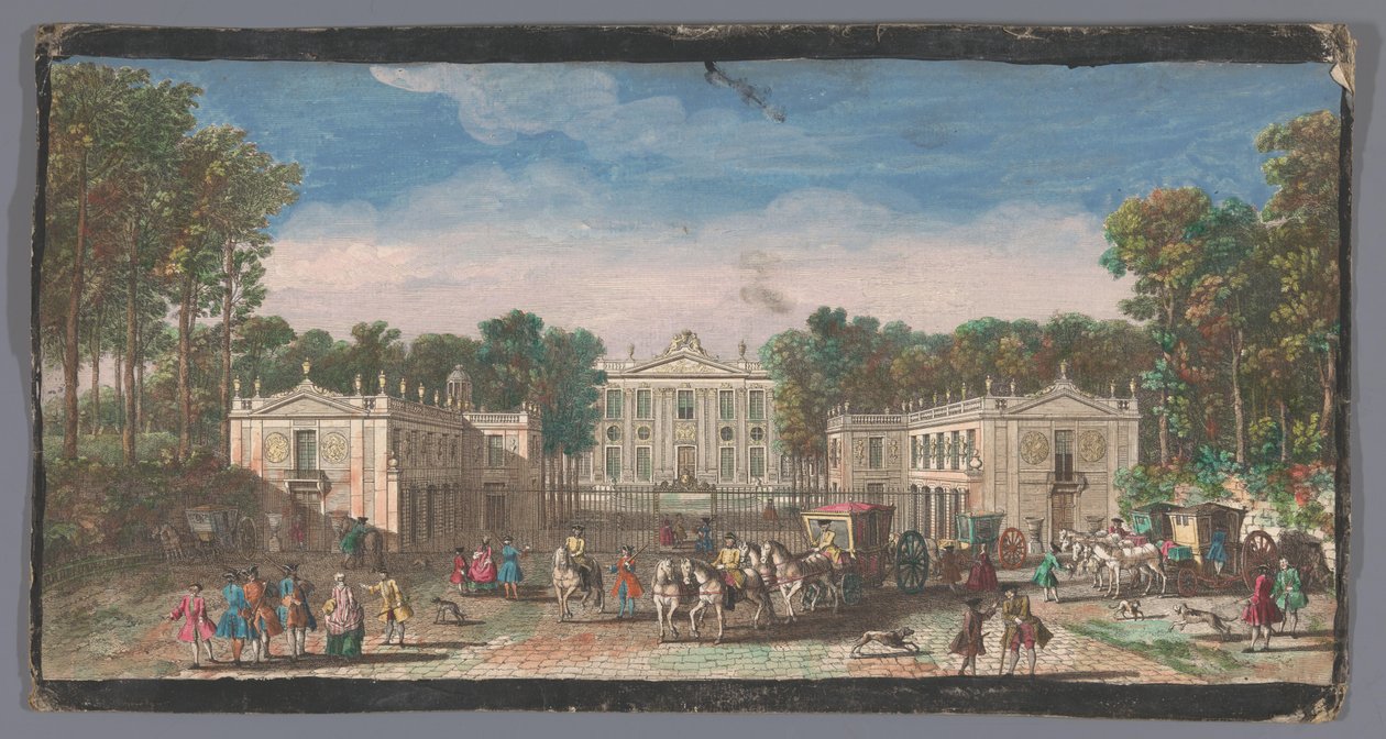 Utsikt över Château de Marly framtill Olika vyer du Chateau Royal de Marli (titel på objekt) av Anonymous