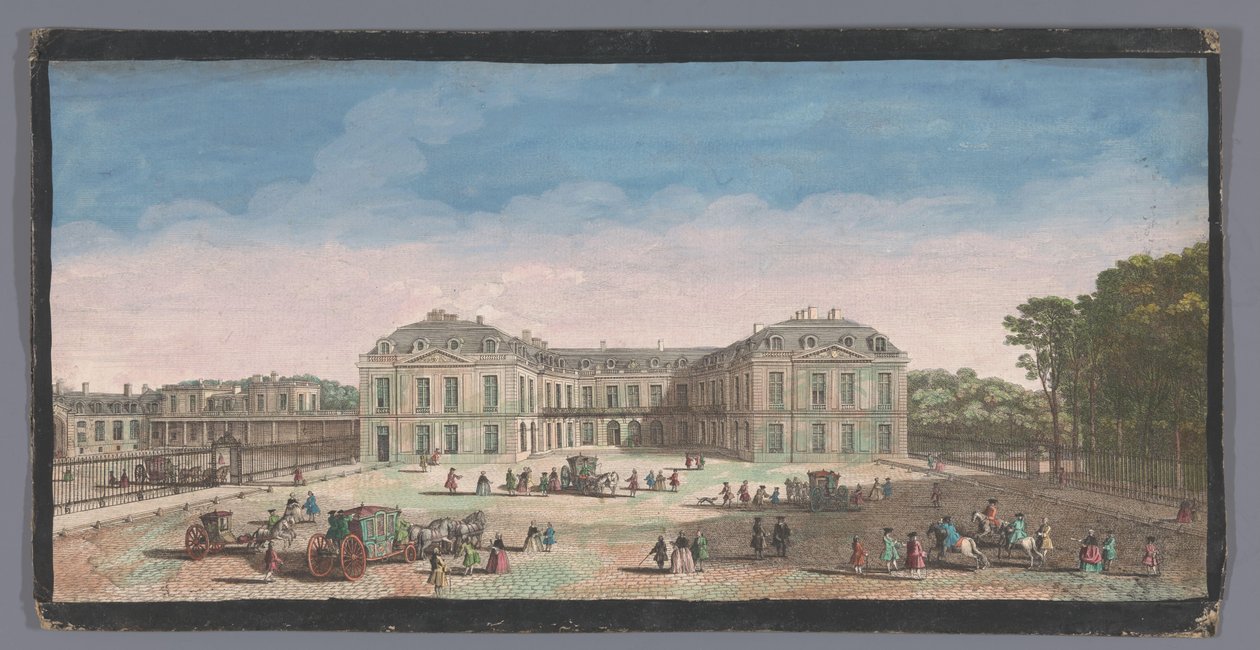 Utsikt över Château de Choisy Utsikt över det kungliga huset Choisy från sidan av gården (titel på objektet) av Anonymous