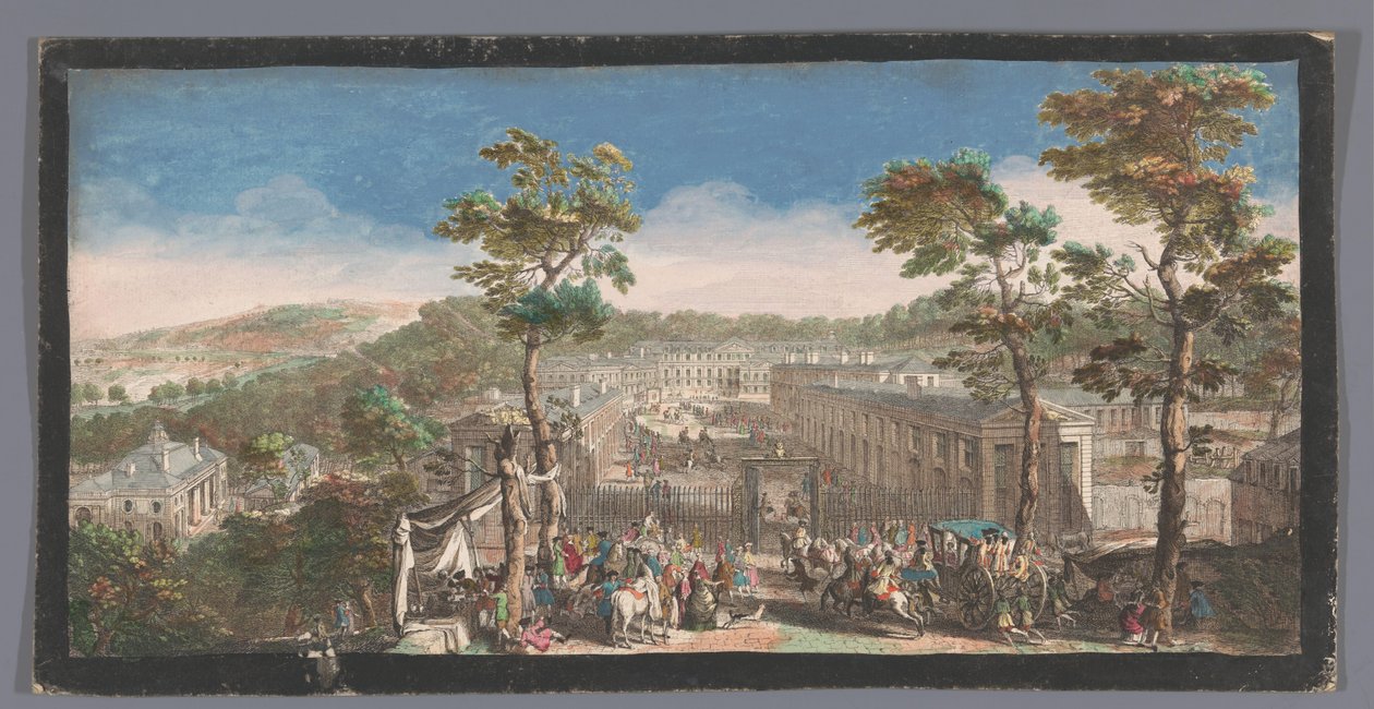 Utsikt över Château de Saint-Cloud Utsikt över Chateau de St. Cloud från sidan av huvudgatan vid den andra porten (titel på objektet) av Anonymous