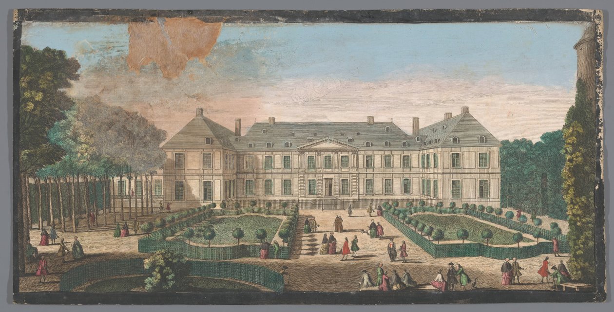 Utsikt över Palais du Temple i Paris sett från trädgården Autre vue du Palais du Temple du côté du jardin (titel på objekt) av Anonymous