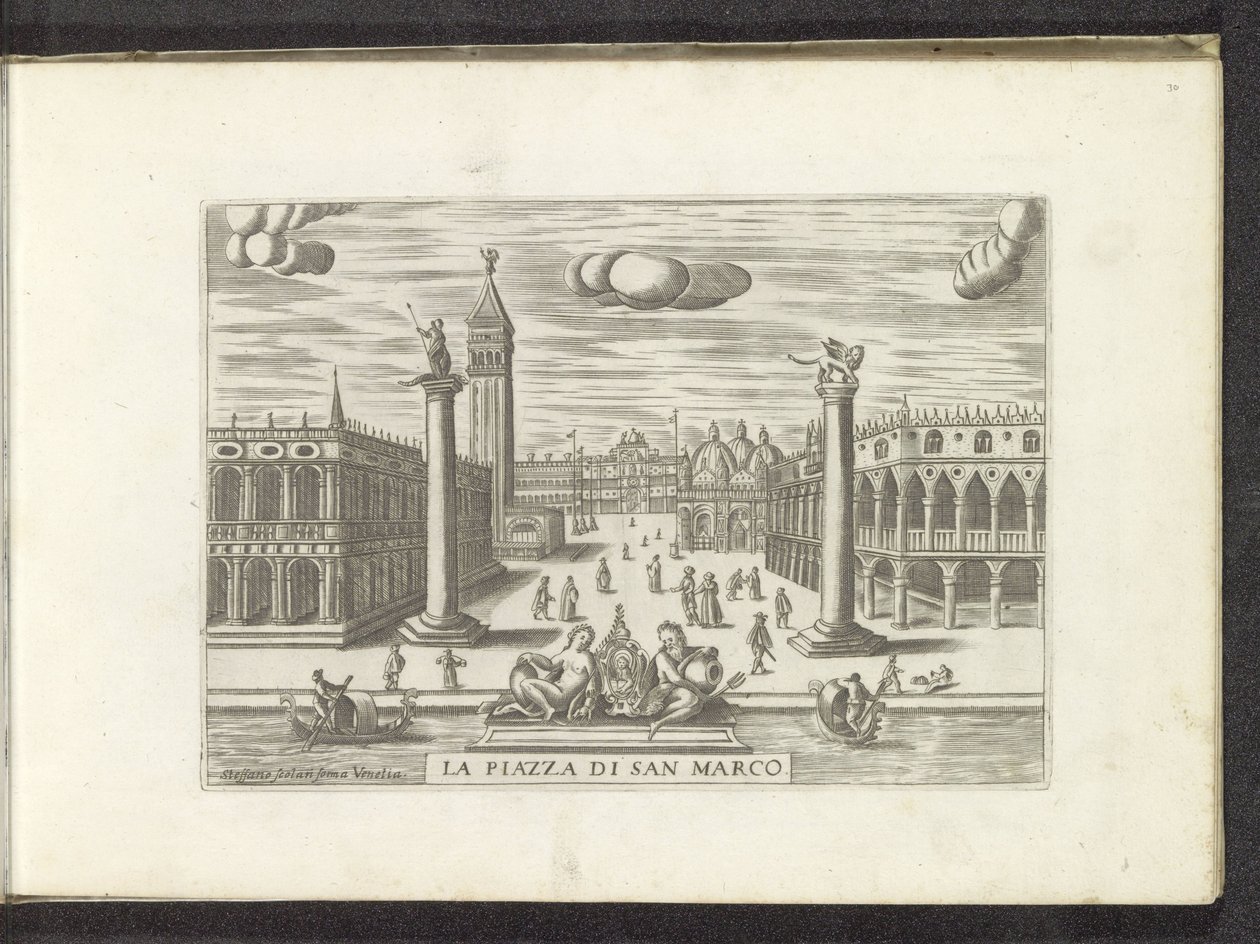 Utsikt över Piazzetta i Venedig La Piazza di San Marco (titel på objekt) av Anonymous