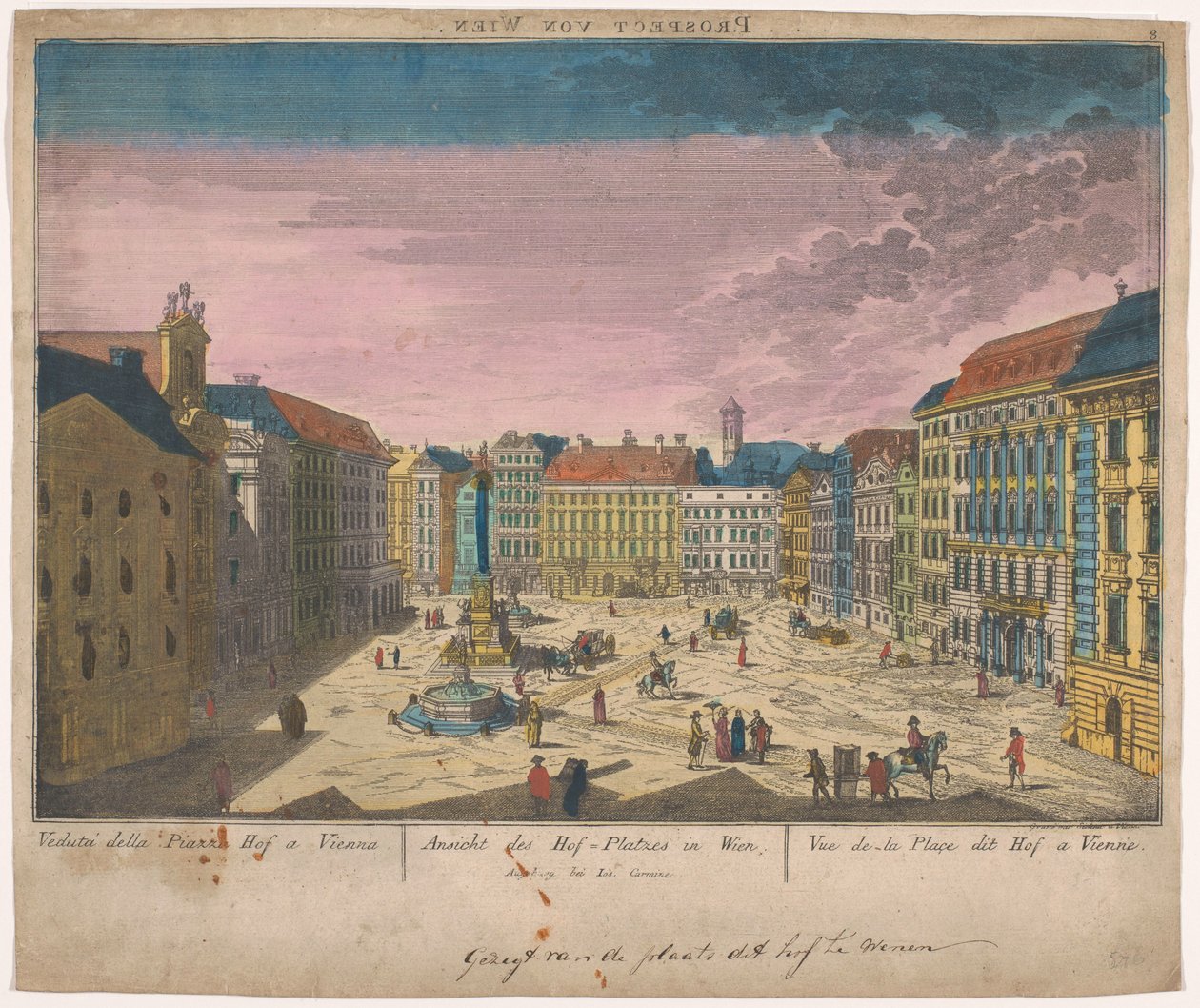 Utsikt över Platz Am Hof ​​i Wien Prospect von Wien (titel på objekt) av Anonymous