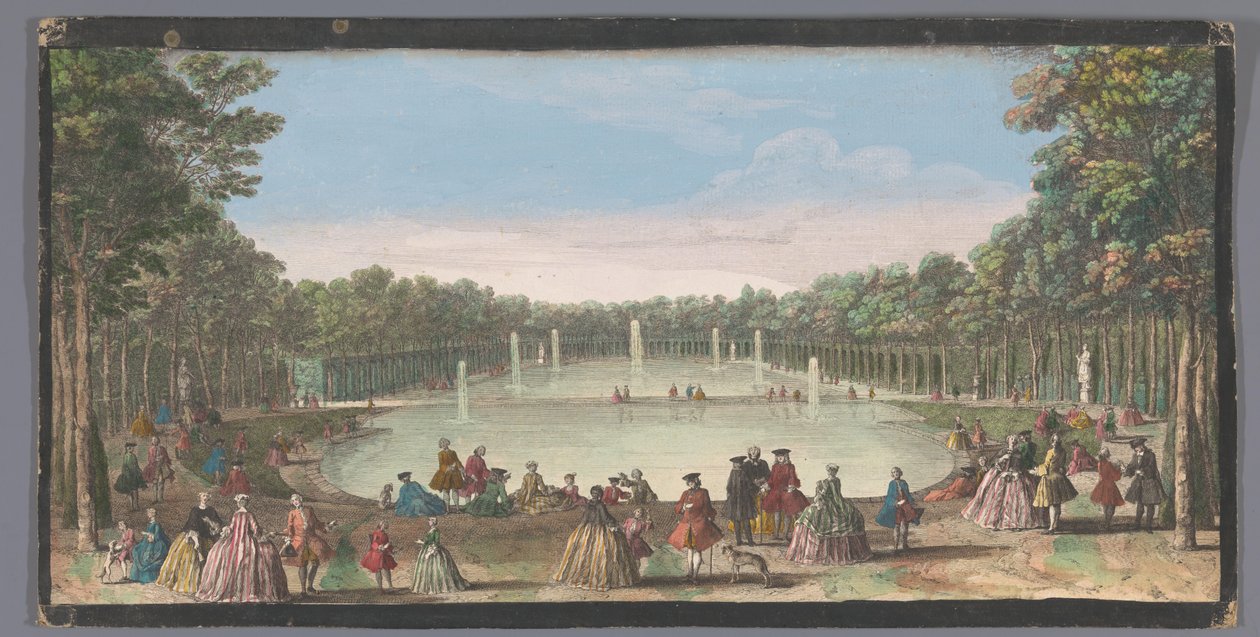 Utsikt över Île Royale i Versailles trädgård L