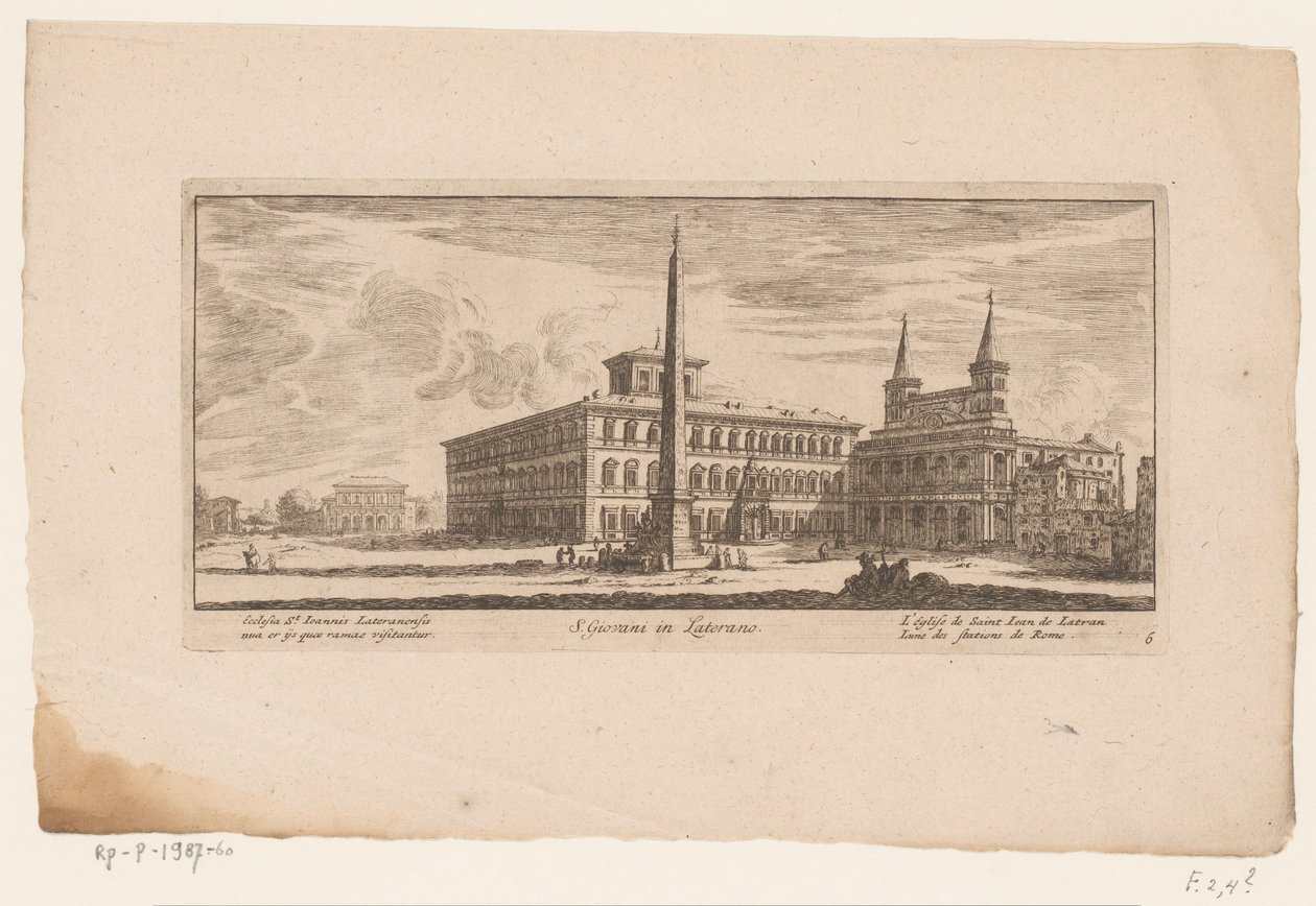Utsikt över torget på baksidan av St. John Lateran, Rom S. Giovani in Laterano / Ecclesia St. Ioannis Lateranensis nua er ice (...) / L