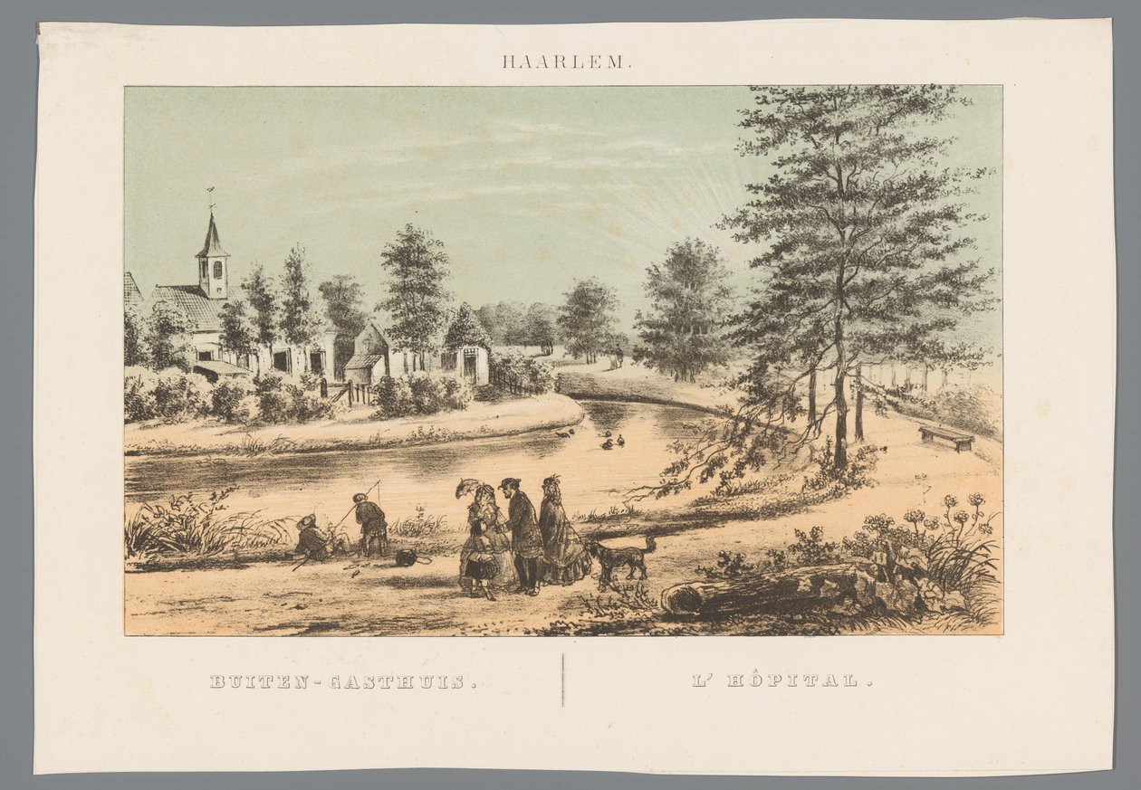 Utsikt över det före detta Buitengasthuis nära Haarlem Haarlem: Buiten-Gasthuis / L