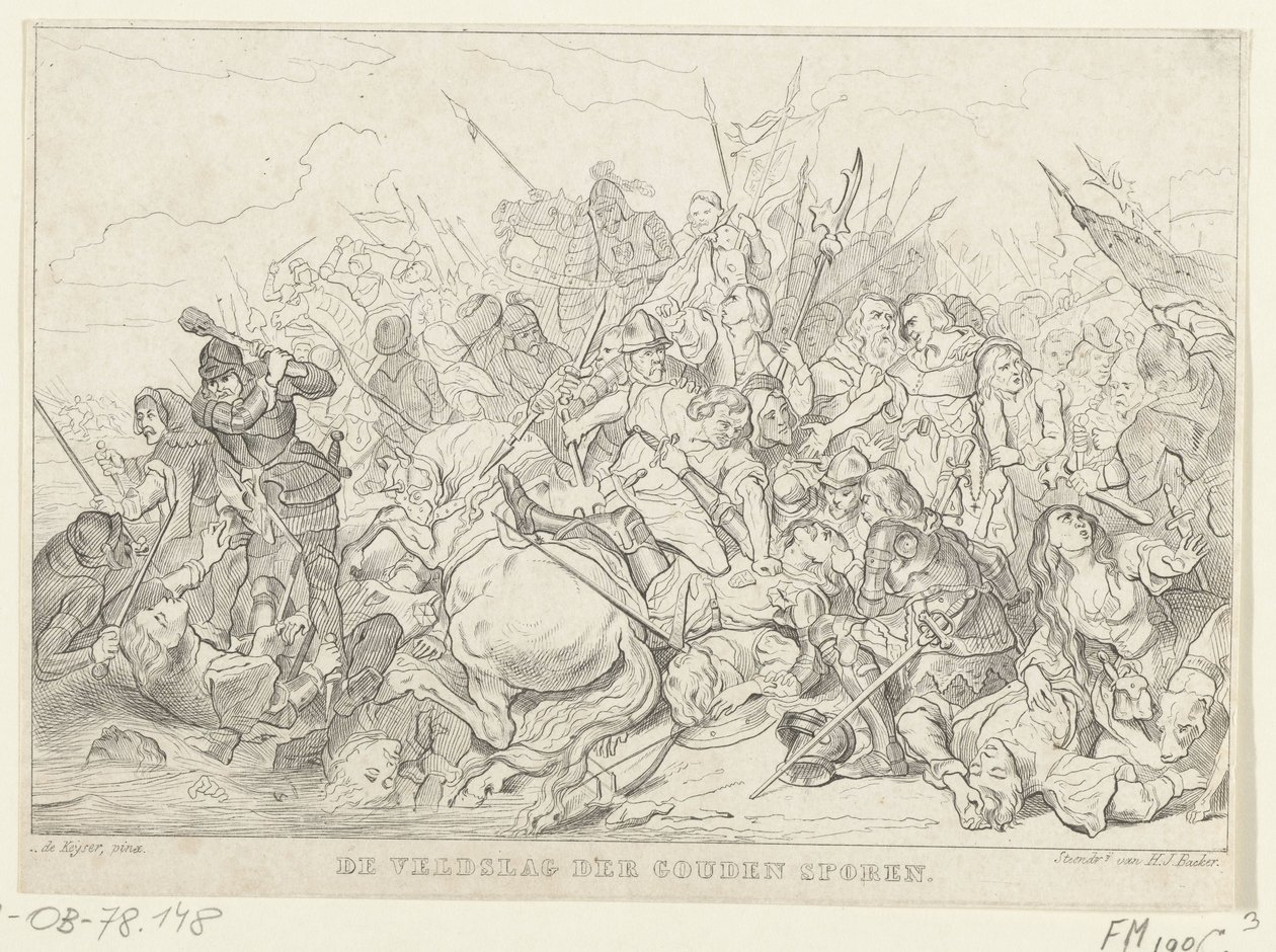 Battle of the Golden Spurs, 1302 The Battle of the Golden Spurs (titel på objekt) av Anonymous