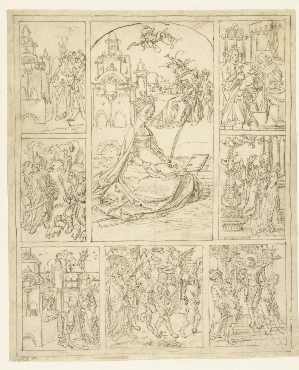 Saint Barbara och scener ur hennes liv av Anonymous