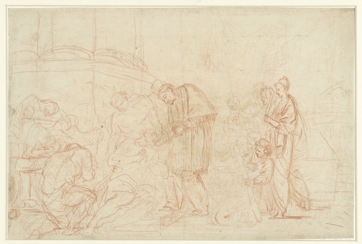 Saint Charles Borromeo besöker pestoffren av Anonymous