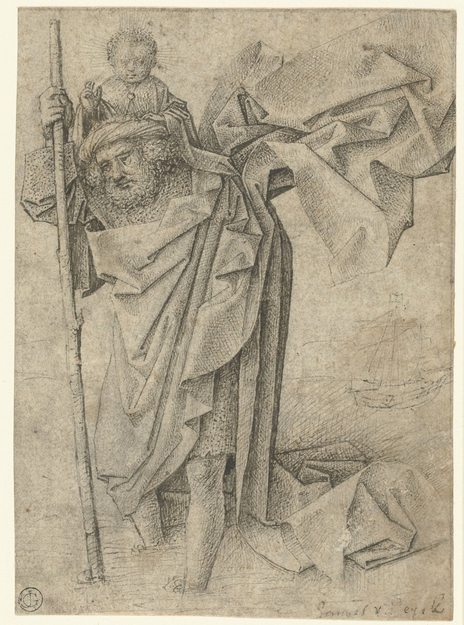 Saint Christopher med Kristusbarnet av Anonymous