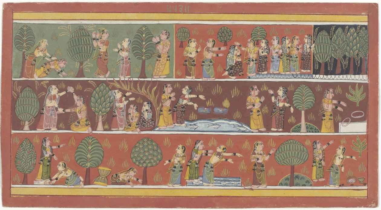 Herdinnor på jakt efter Krishna av Anonymous