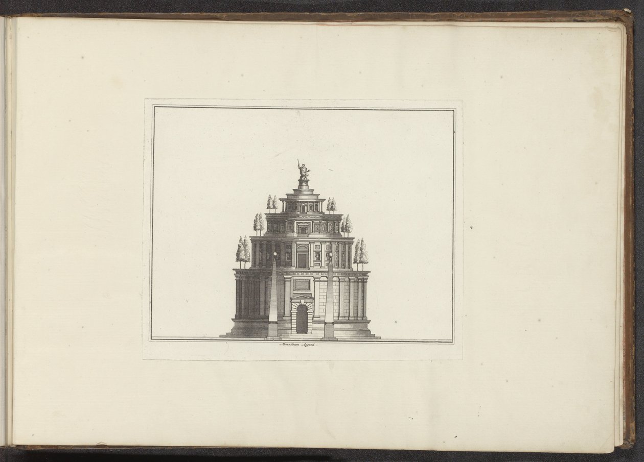 Augustus mausoleum i Rom Mausoleum Augusti (titel på objekt) Palats och monument i Venedig, Livorno, Neapel och Rom (serietitel) av Anonymous