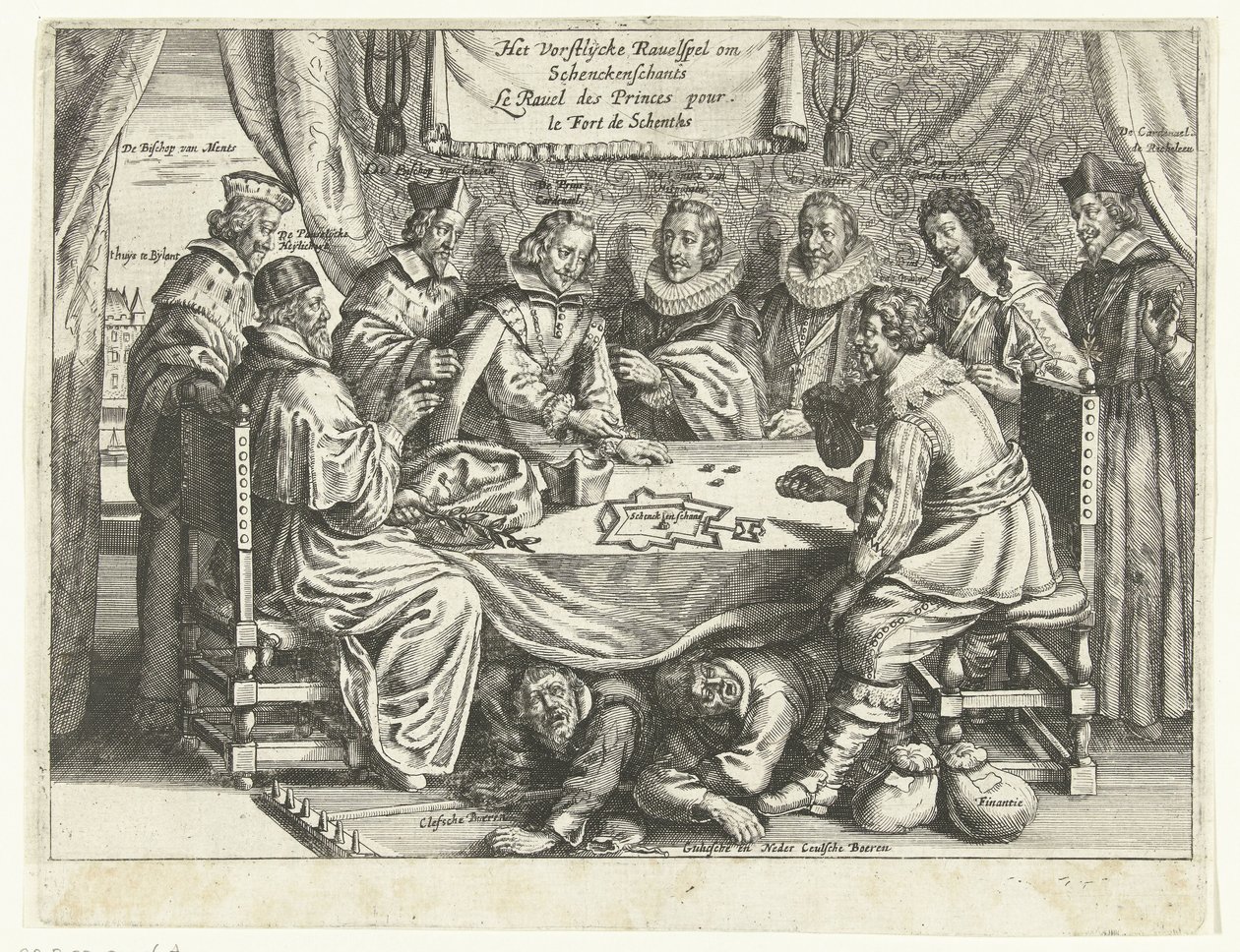 Spelet för Schenckenschans, 1635-1636 The Vorstelijcke Ravelspel om Schenckenschants / Le Ravel des Princes pour le Fort de Schentks (titel på objektet) av Anonymous