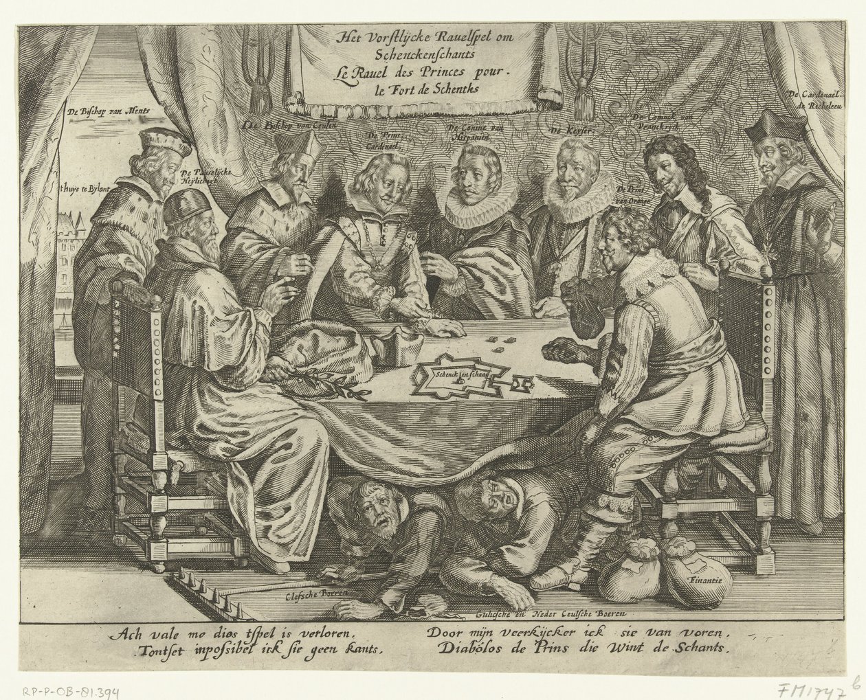 Spelet kring Schenkenschans, 1635-1636 The Royal Ravel Game around Schenckenschants / Le Ravel des Princes pour le Fort de Schentks (titel på objektet) av Anonymous