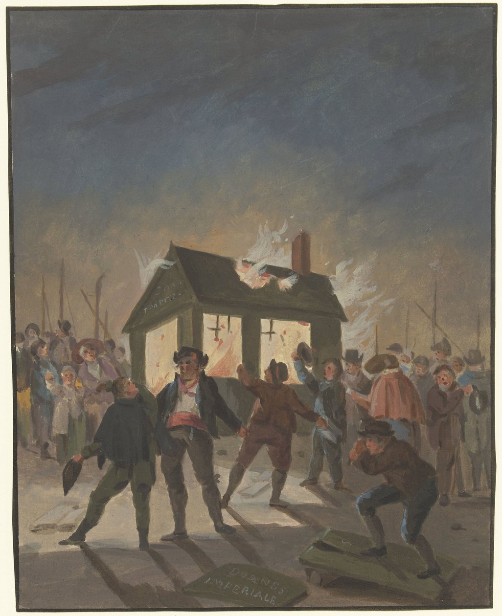 Bränningen av tullhusen i Amsterdam den 15 november 1813 av Anonymous