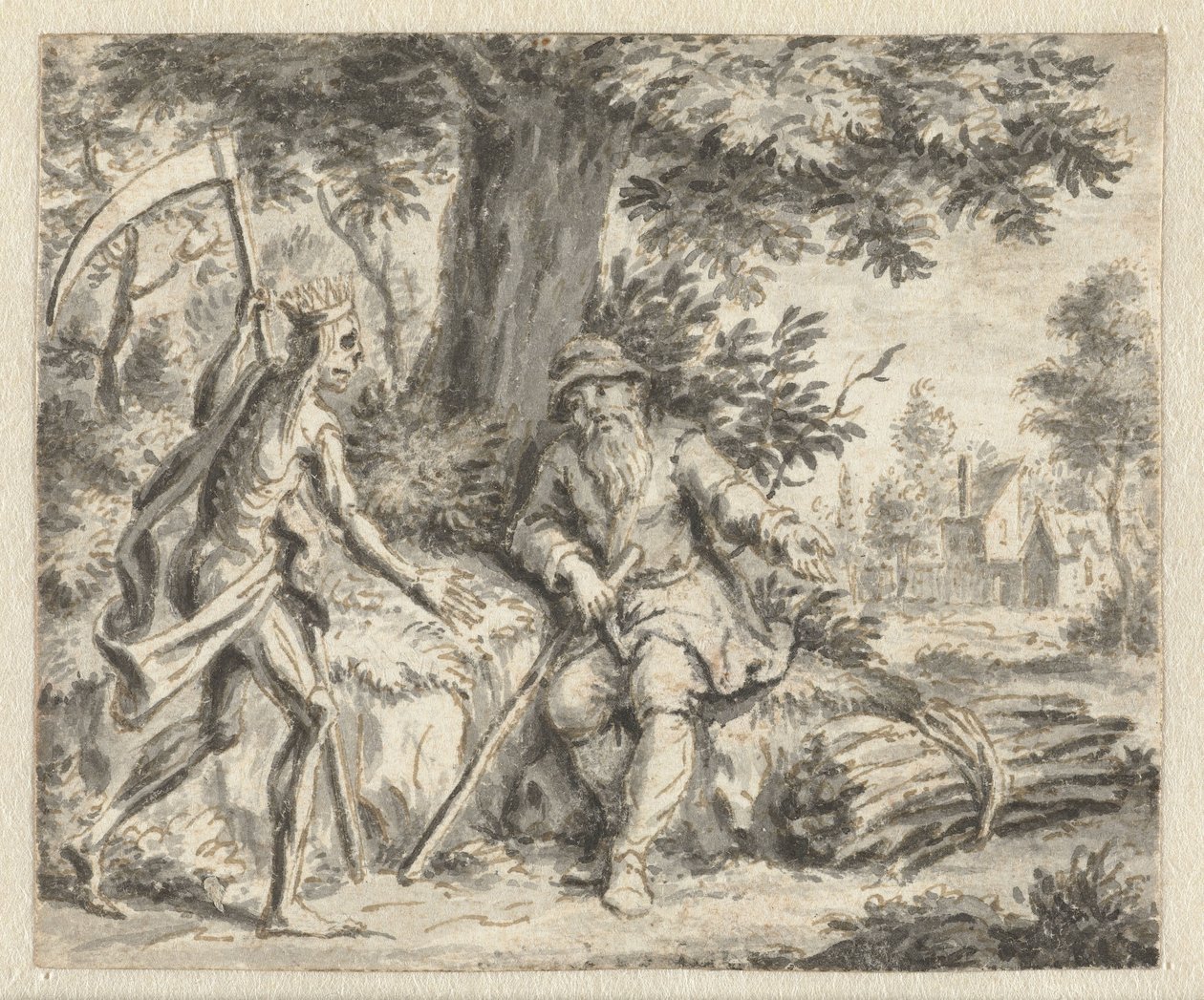 Skogshuggare och döden Designa illustrationer för en upplaga av Jean de la Fontaines Fables (serietitel) av Anonymous