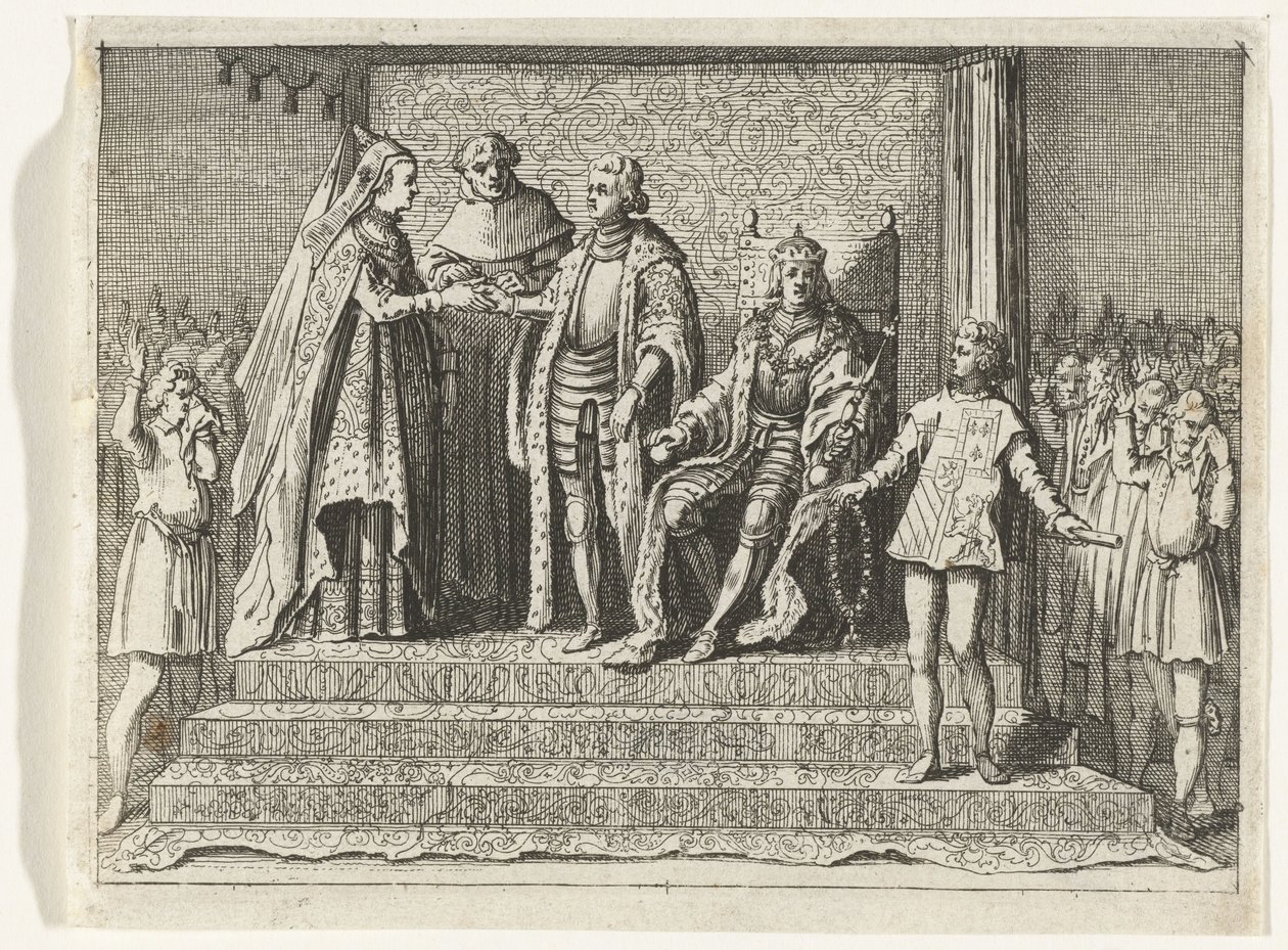 Äktenskap mellan Jacoba van Beieren och Frank van Borselen, 1434 av Anonymous