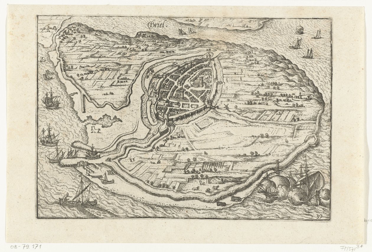 Karta över Den Briel, 1572 av Anonymous