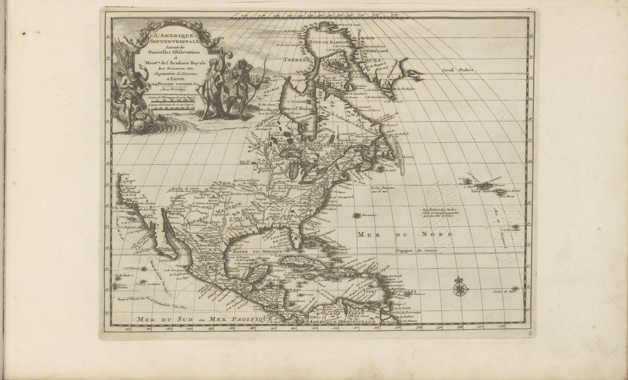 Kort av Midden- i Nordamerika Nordamerika, enligt de nya observationerna av Messieurs de l