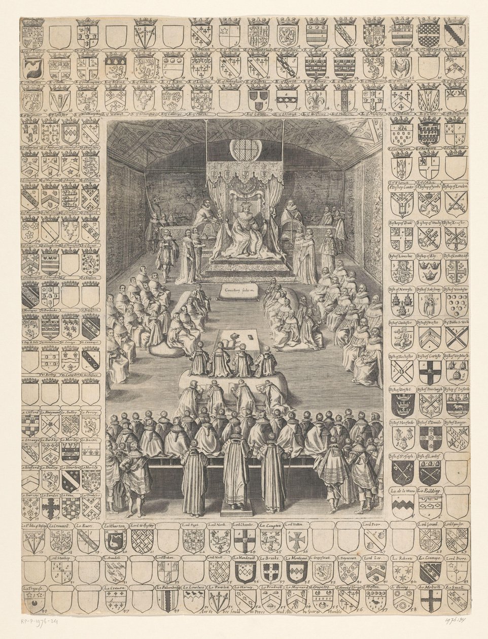 Charles I öppnar parlamentets session 1628 av Anonymous