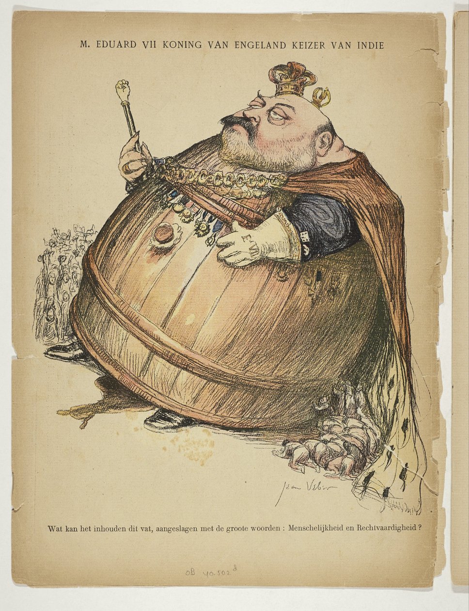 Karikatyr av Edward VII (Kung av Storbritannien) M. Edward VII, kung av England, kejsare av Indien (titel på objekt) av Anonymous