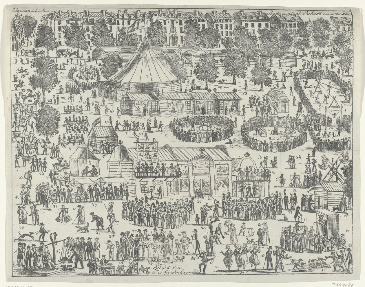 Mässa på ett torg i Haag, 1845 Eutopian Fair (titel på objekt) av Anonymous