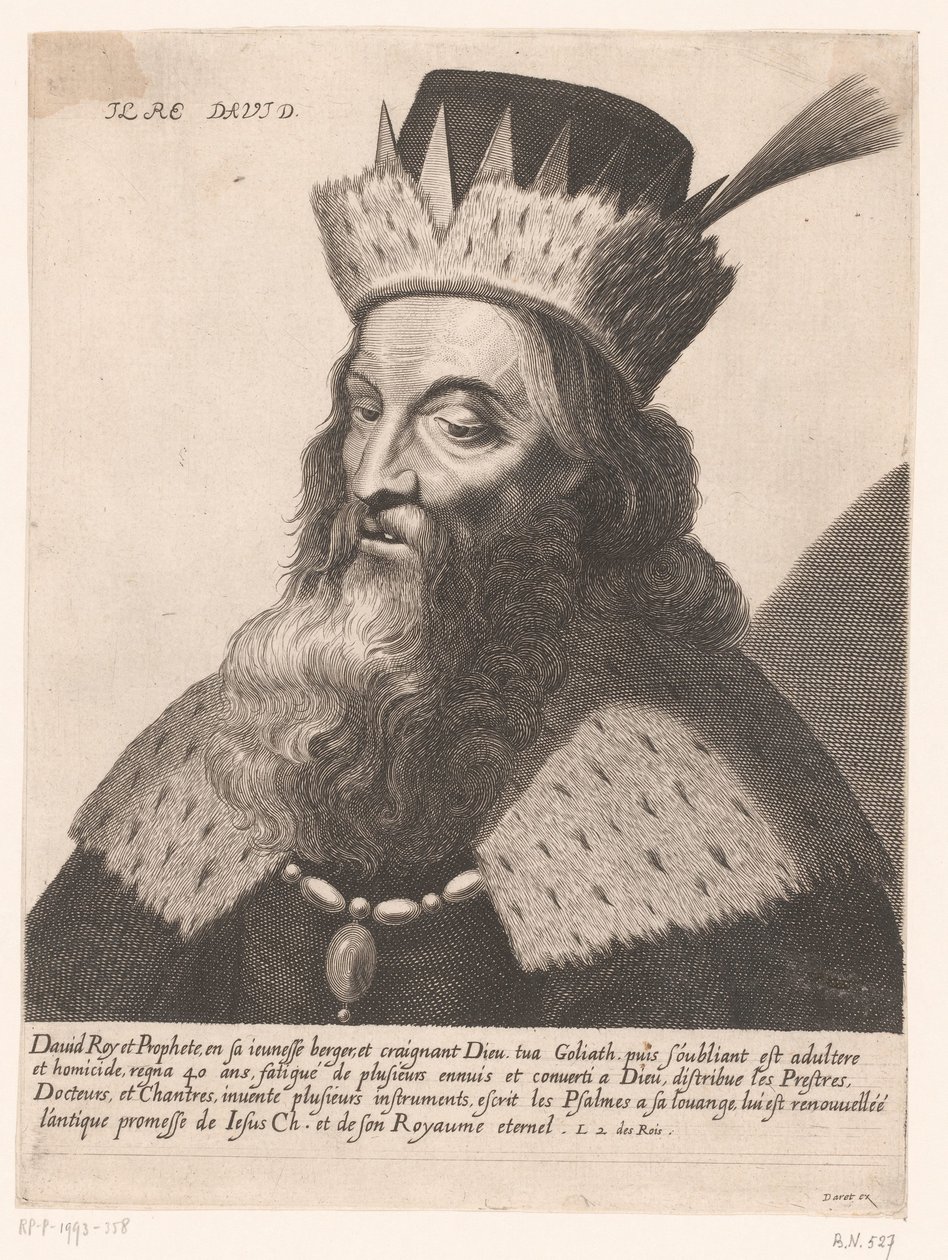 kung David Il Re David. (titel på objekt) Porträtt av kungar (serietitel) av Anonymous