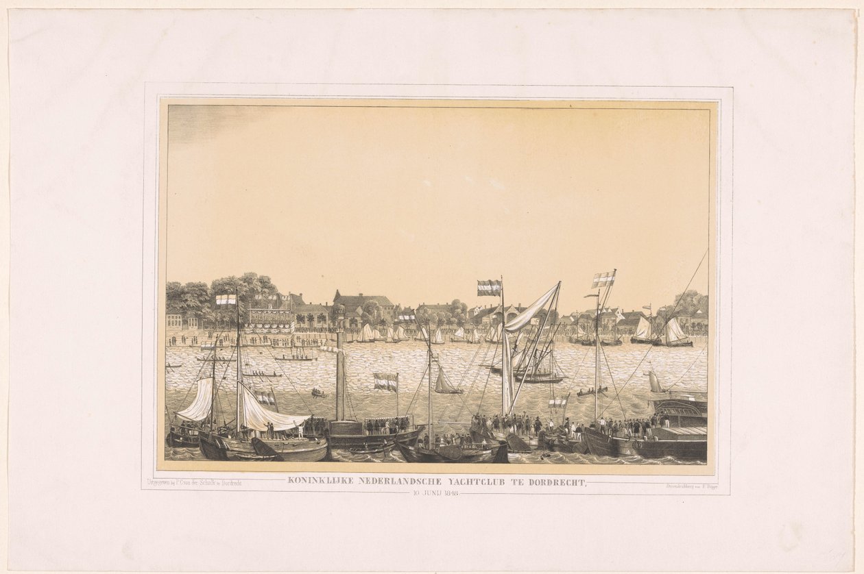 Koninklijke Nederlandsche Yachtclub i Dordrecht, 10 juni 1848 (titel på objekt) av Anonymous