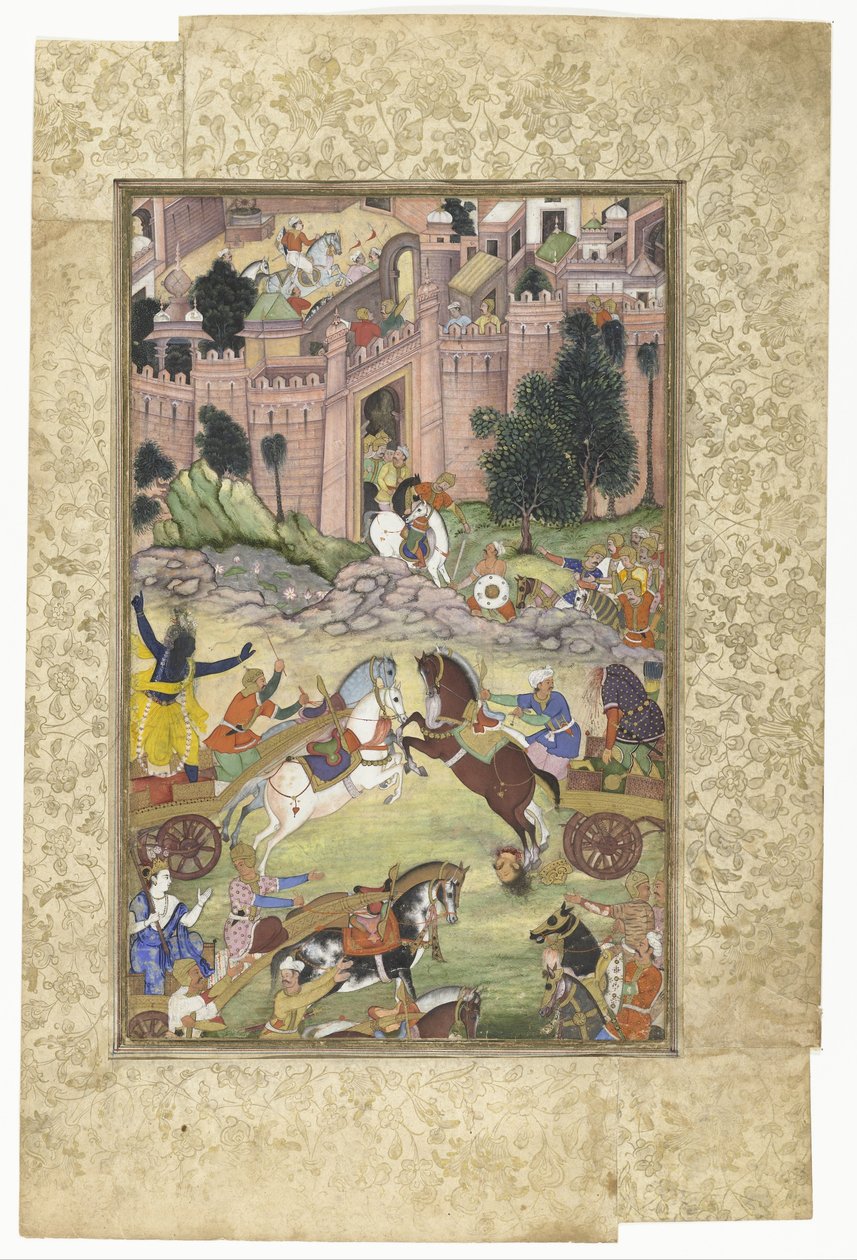 Krishna dödar demonen Sri Gala (scen från Harivamsa) av Anonymous