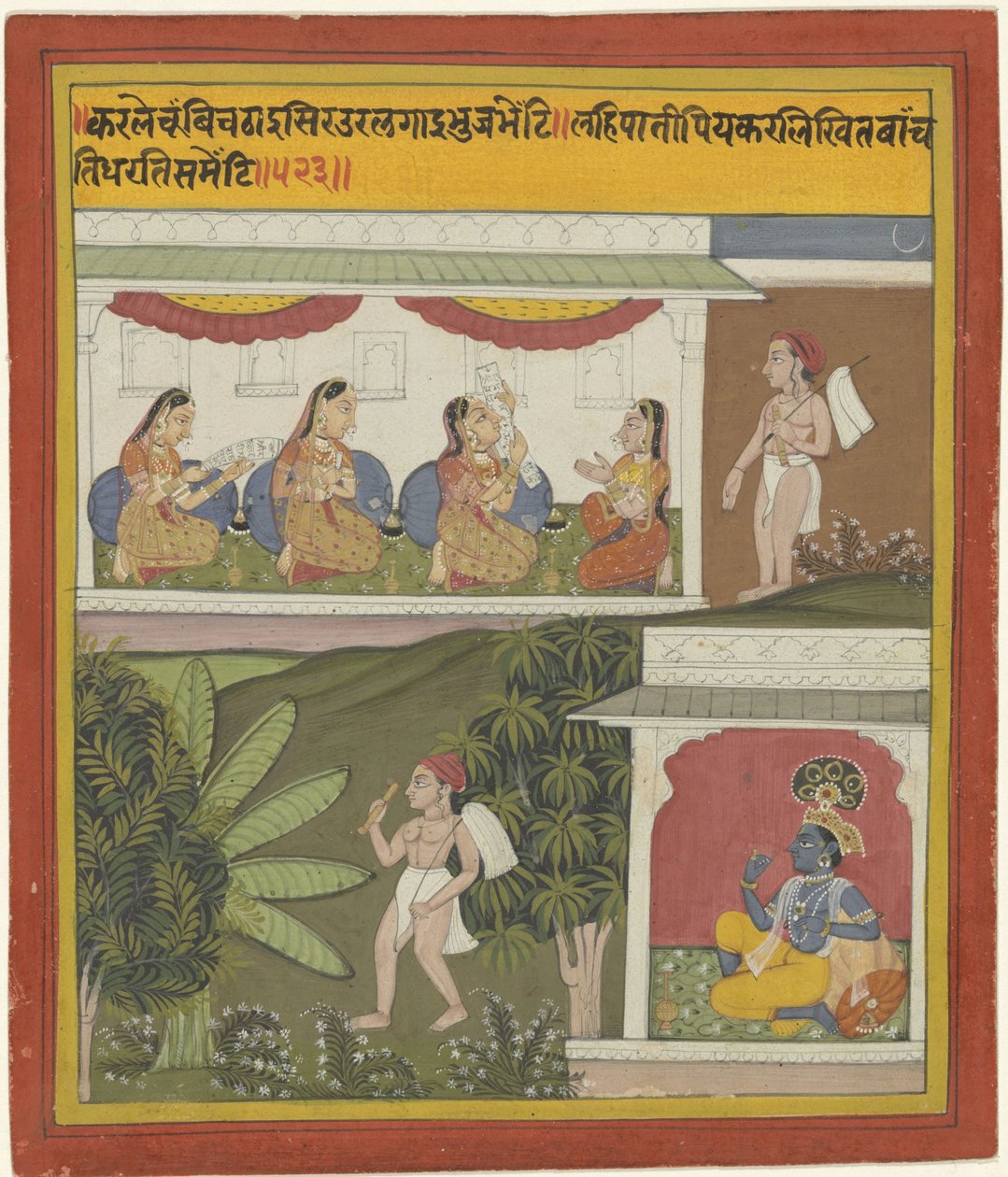 Krishna och Akrura som budbärare av Anonymous