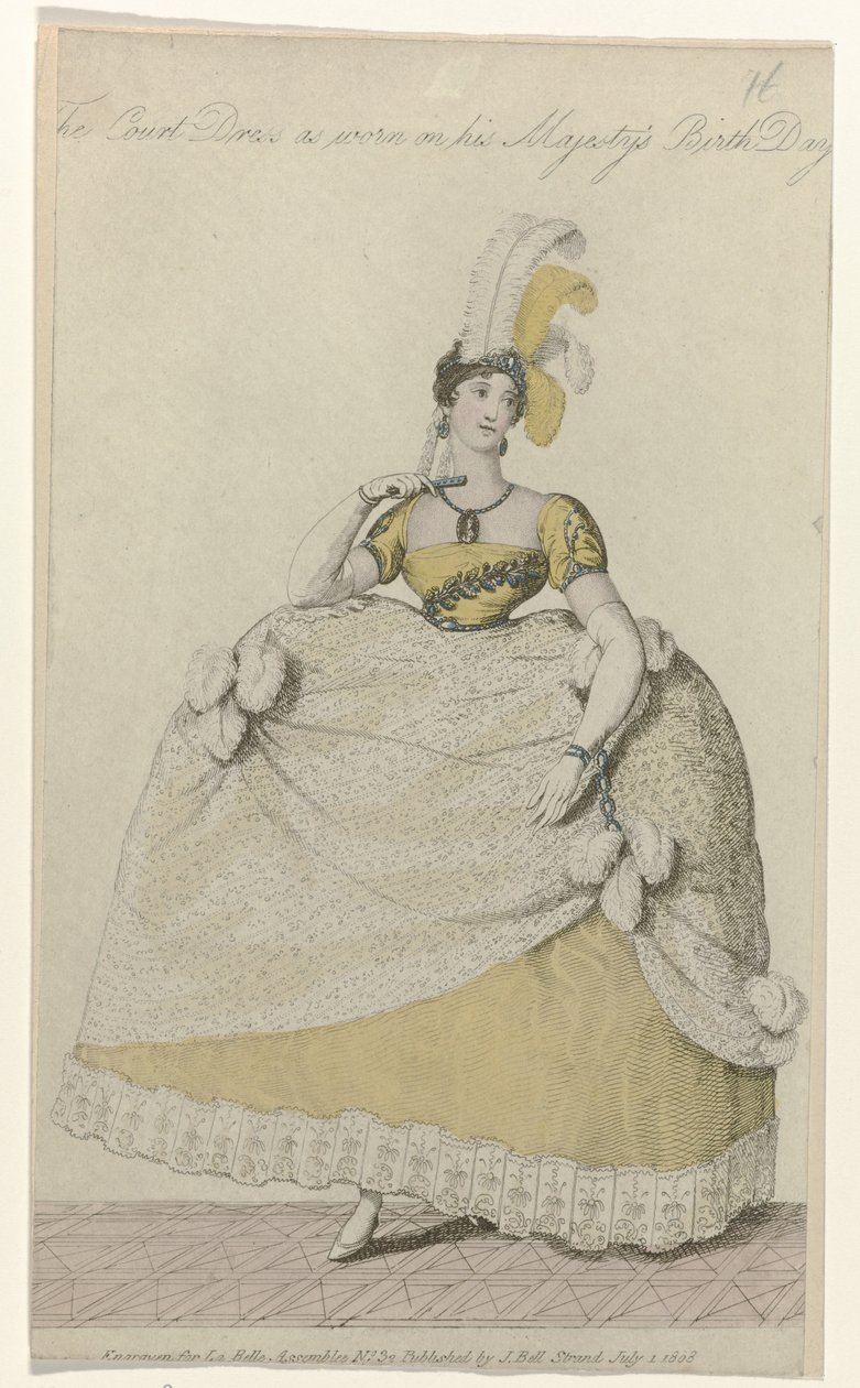 La Belle Assemblee, 1 juli 1808, nr 32: The Court Dress (...) av Anonymous